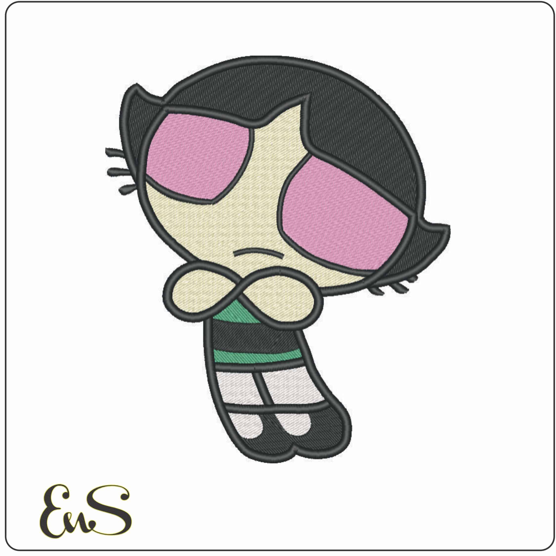 Buttercup-Powerpuff Girl-Elegant embroidery design file - instant download