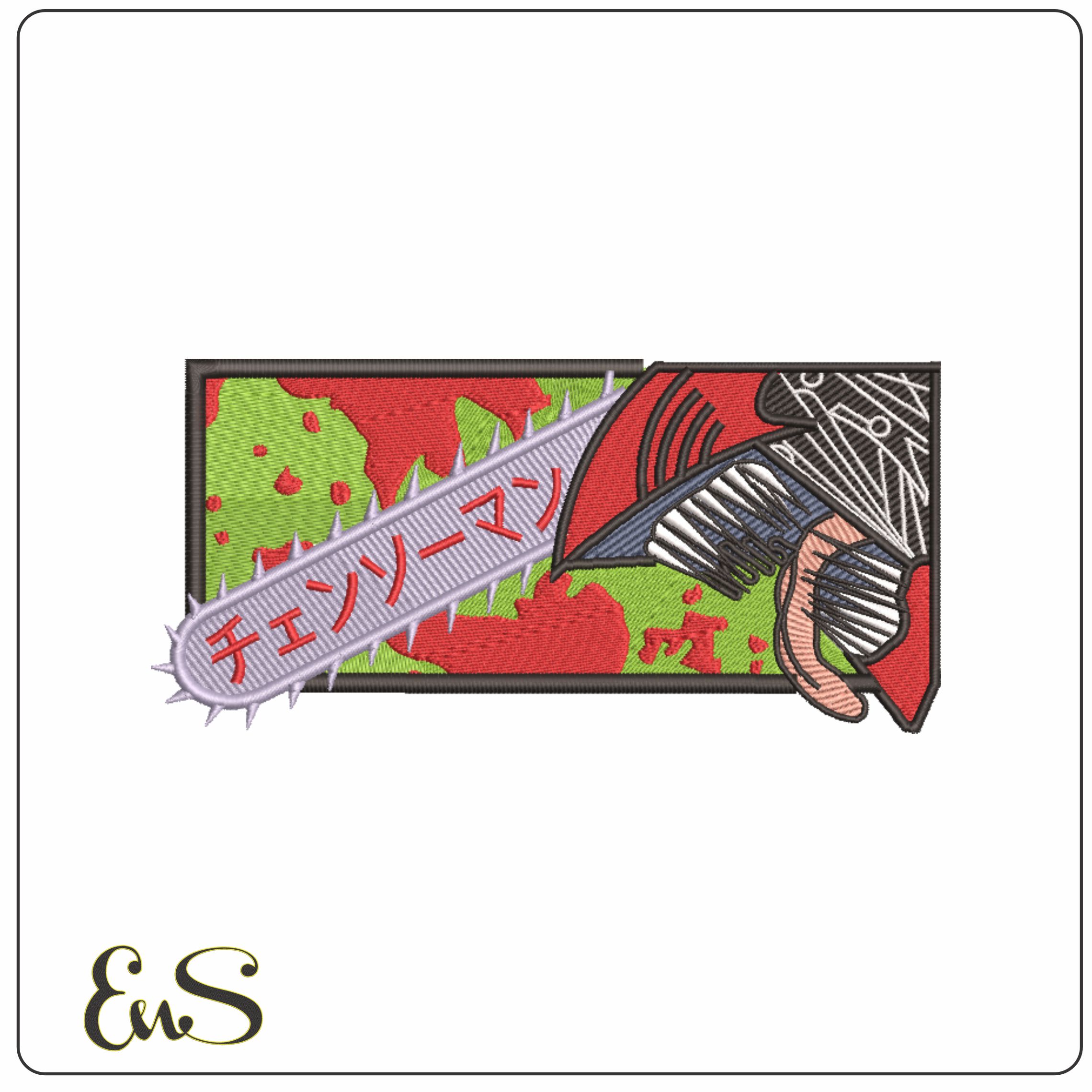 Chainsaw man from jaws - Amine-Elegant embroidery design file - instant download