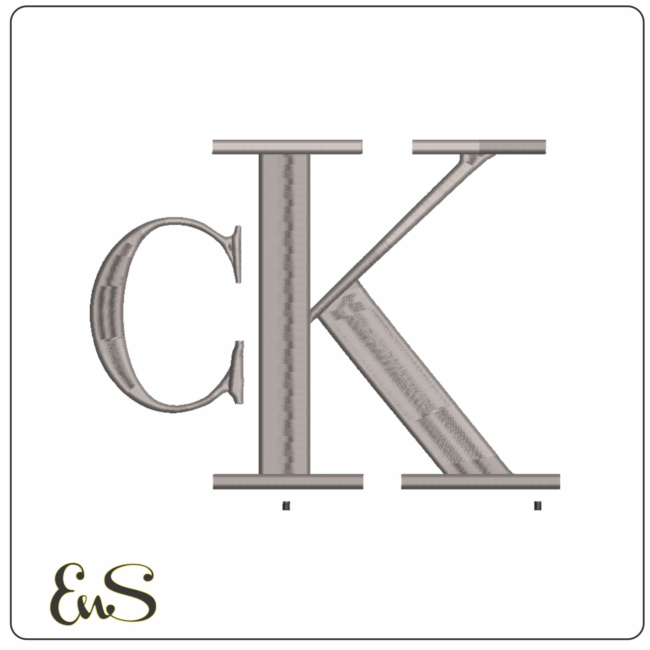 cK Logo-Elegant embroidery design file - instant download
