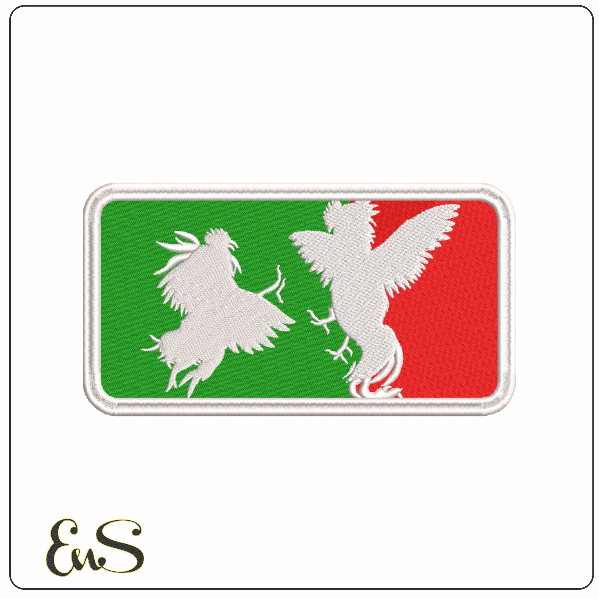 Cock Fighting Badge-Elegant embroidery design file - instant download