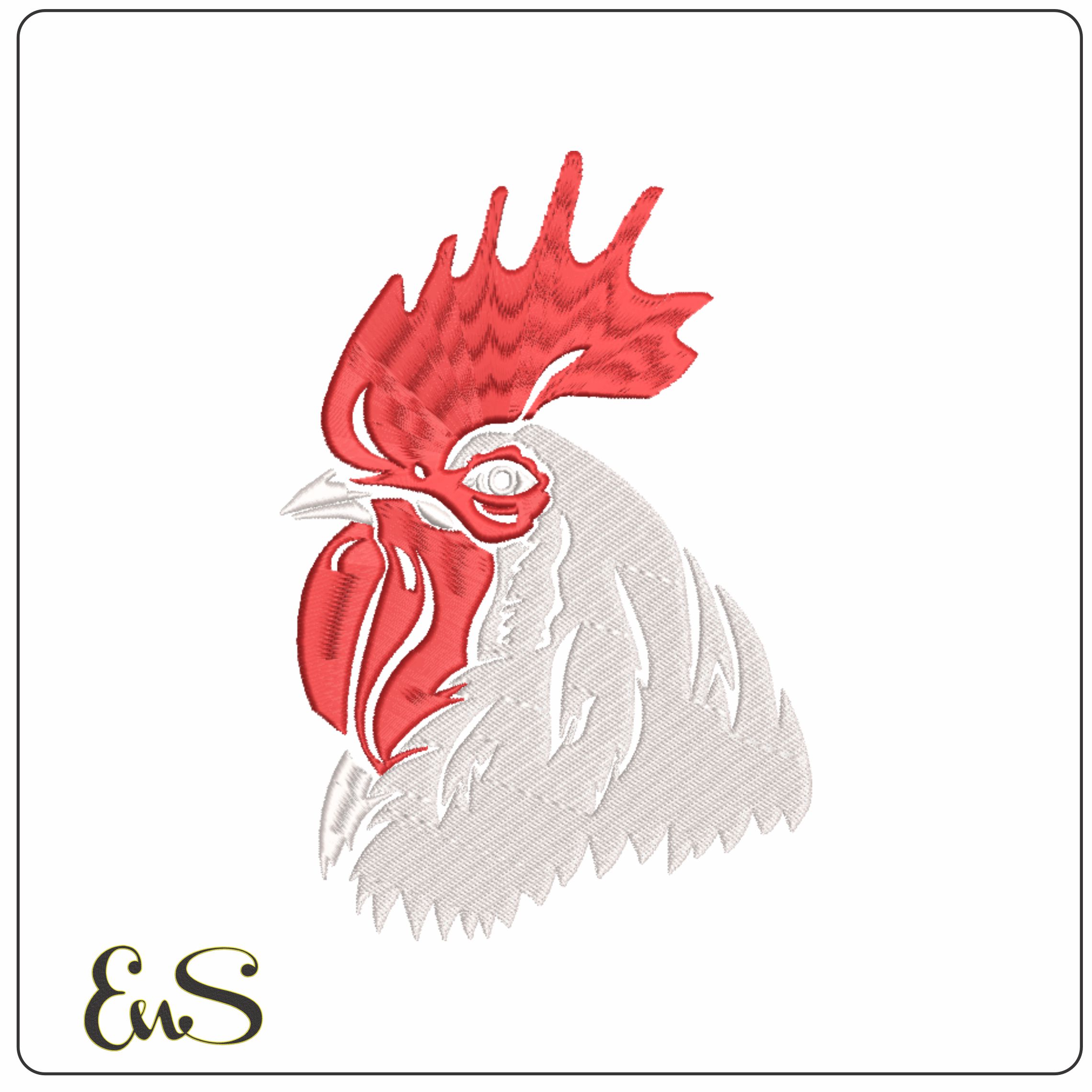 Cockeral Head-Elegant embroidery design file - instant download
