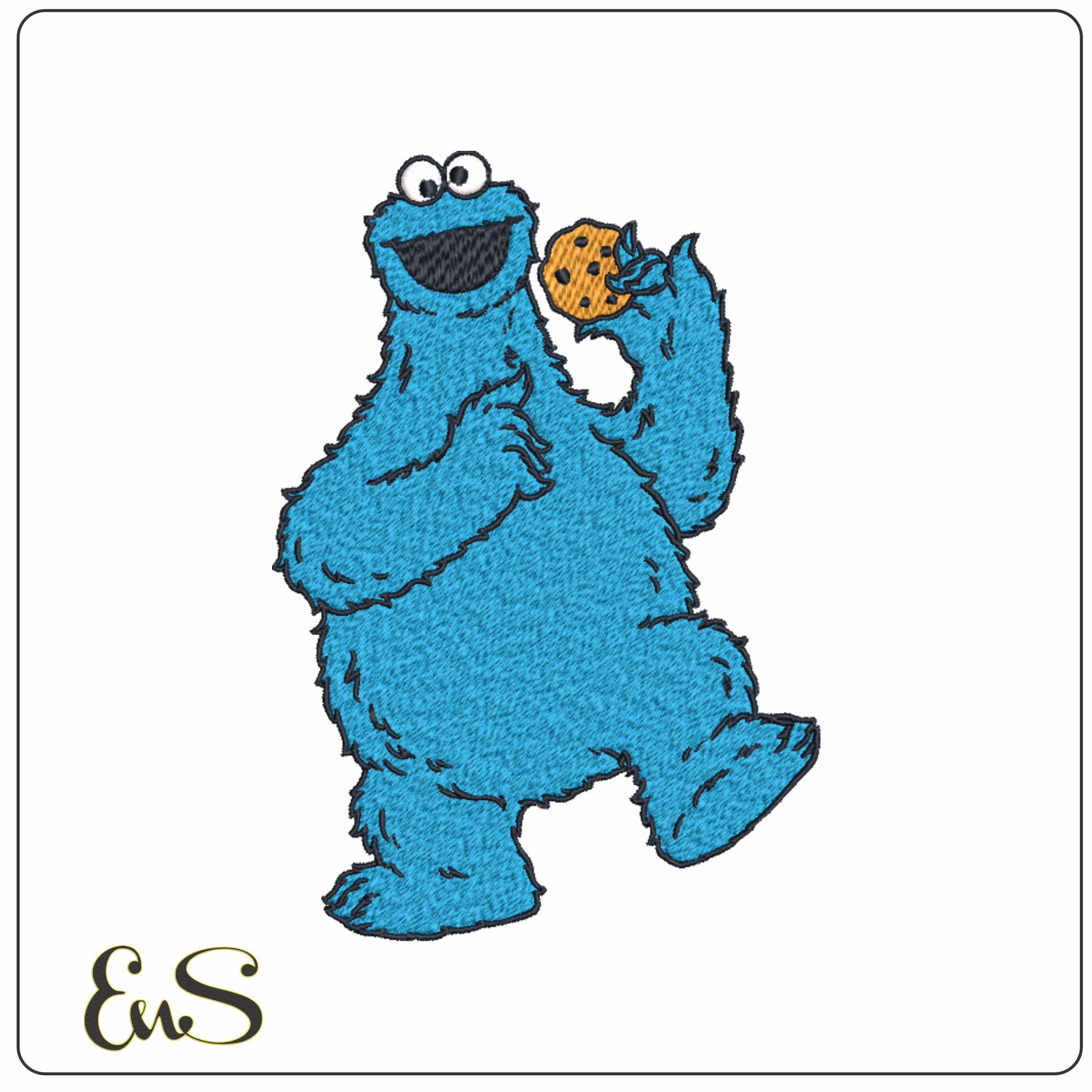 Cookie Monster-Elegant embroidery design file - instant download