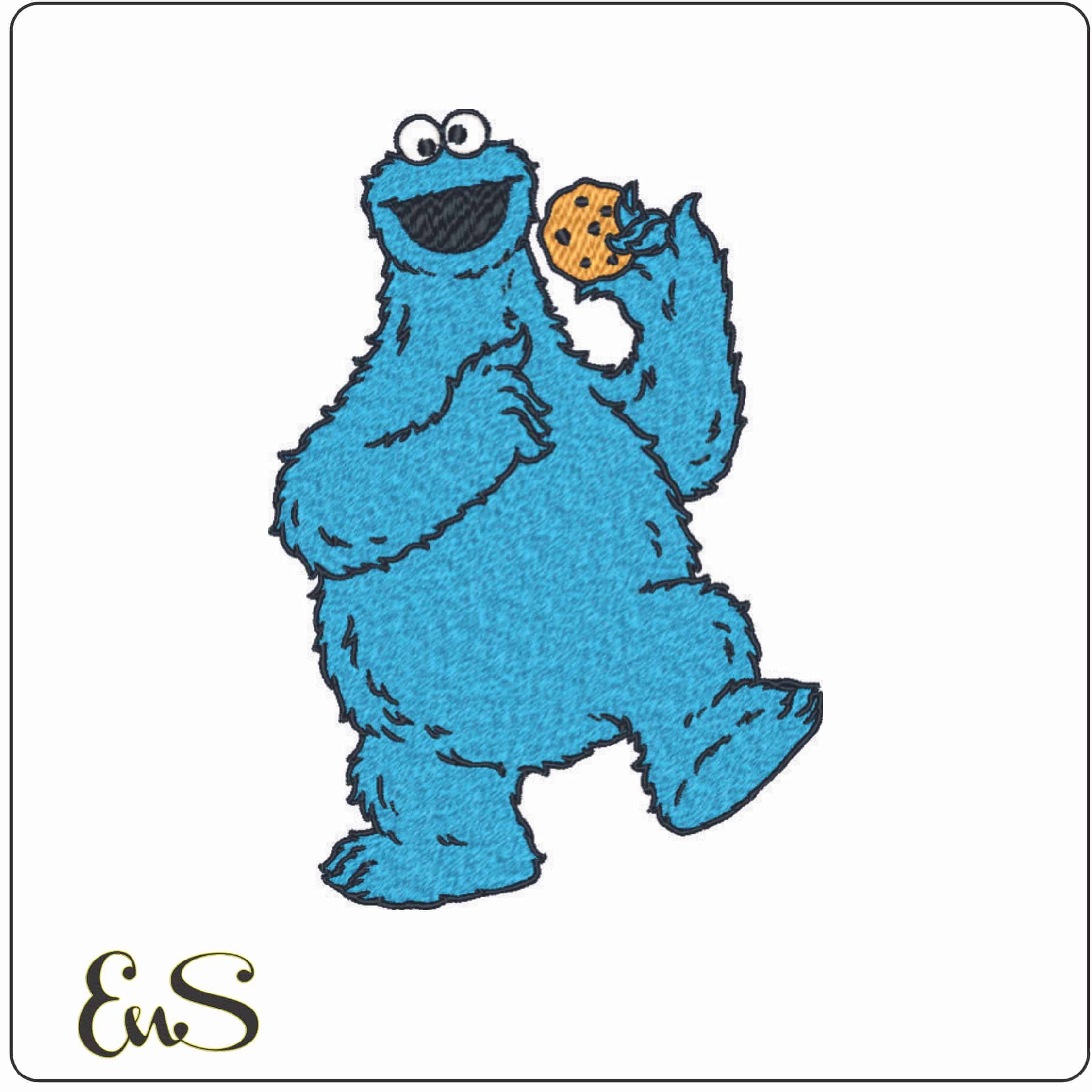 Cookie Monster-Elegant embroidery design file - instant download
