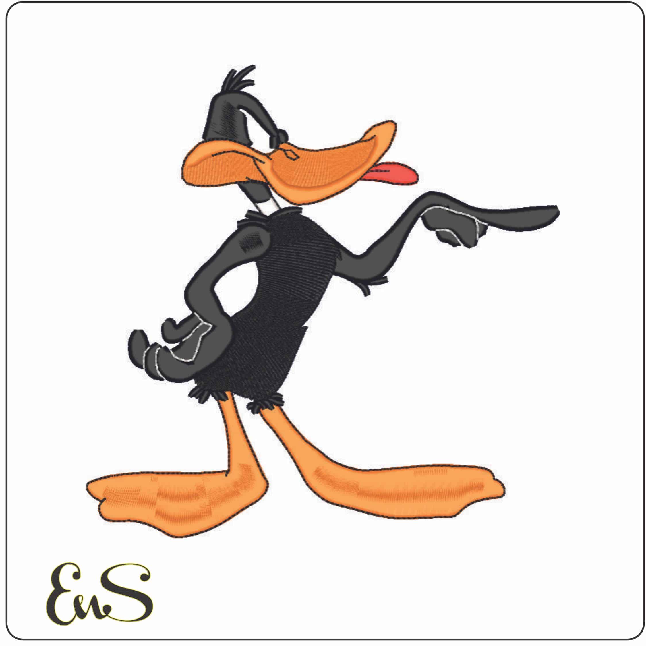 Daffy Duck Pointing - Looney Tunes-Elegant embroidery design file - instant download