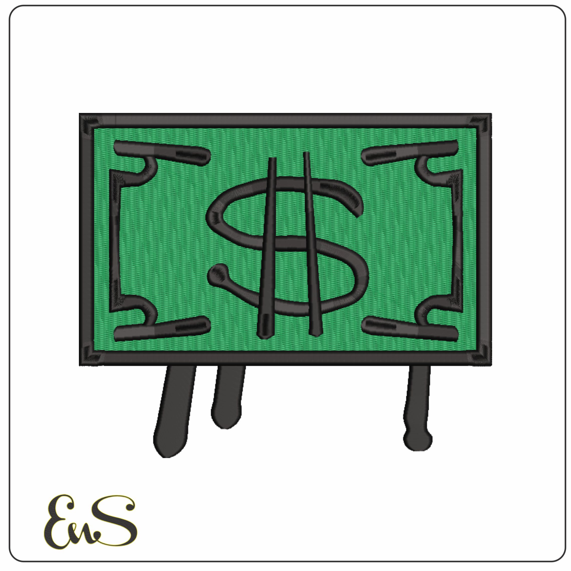 Dollar Bill Easel-Elegant embroidery design file - instant download