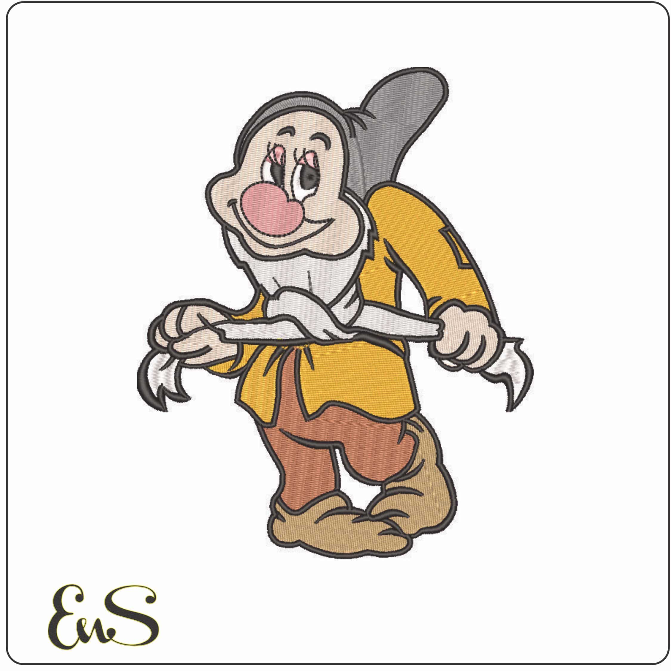 Dwarf Bashful Snow White - Disney-Elegant embroidery design file - instant download