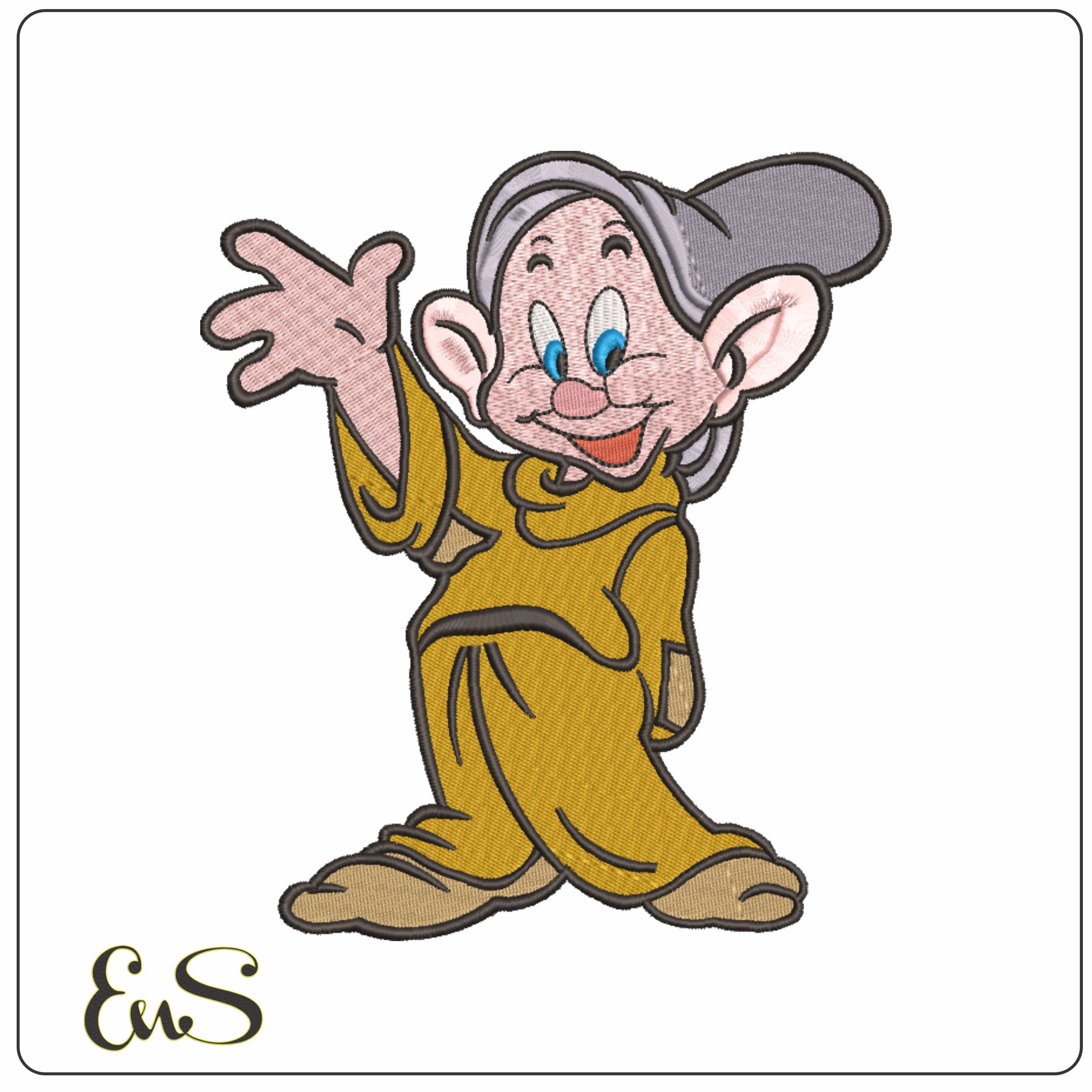 Dwarf Dopey Snow White - Disney-Elegant embroidery design file - instant download