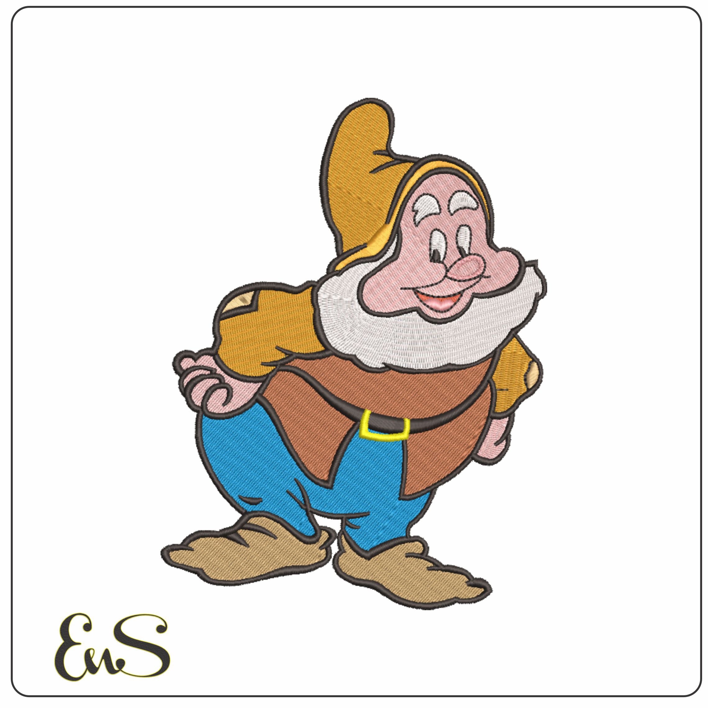 Dwarf Happy Snow White - Disney-Elegant embroidery design file - instant download