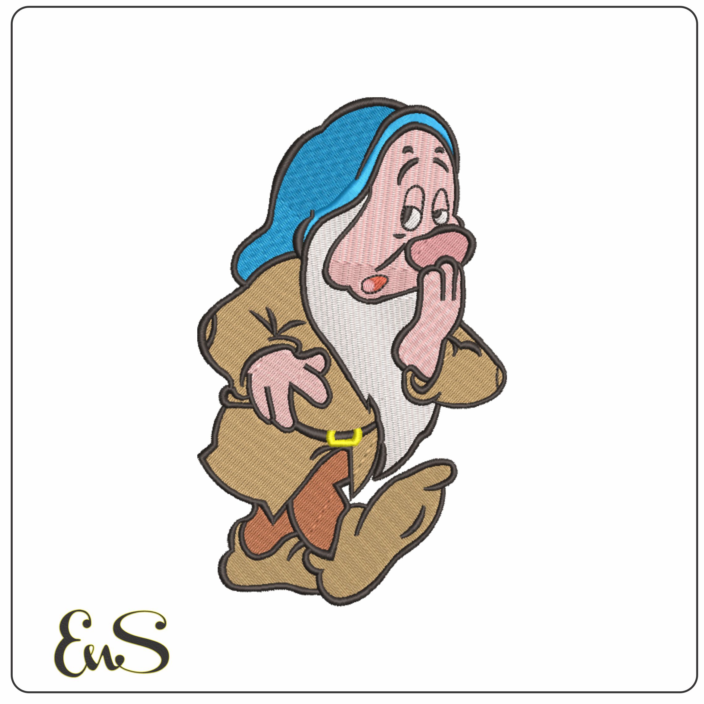 Dwarf Sleepy Snow White - Disney-Elegant embroidery design file - instant download