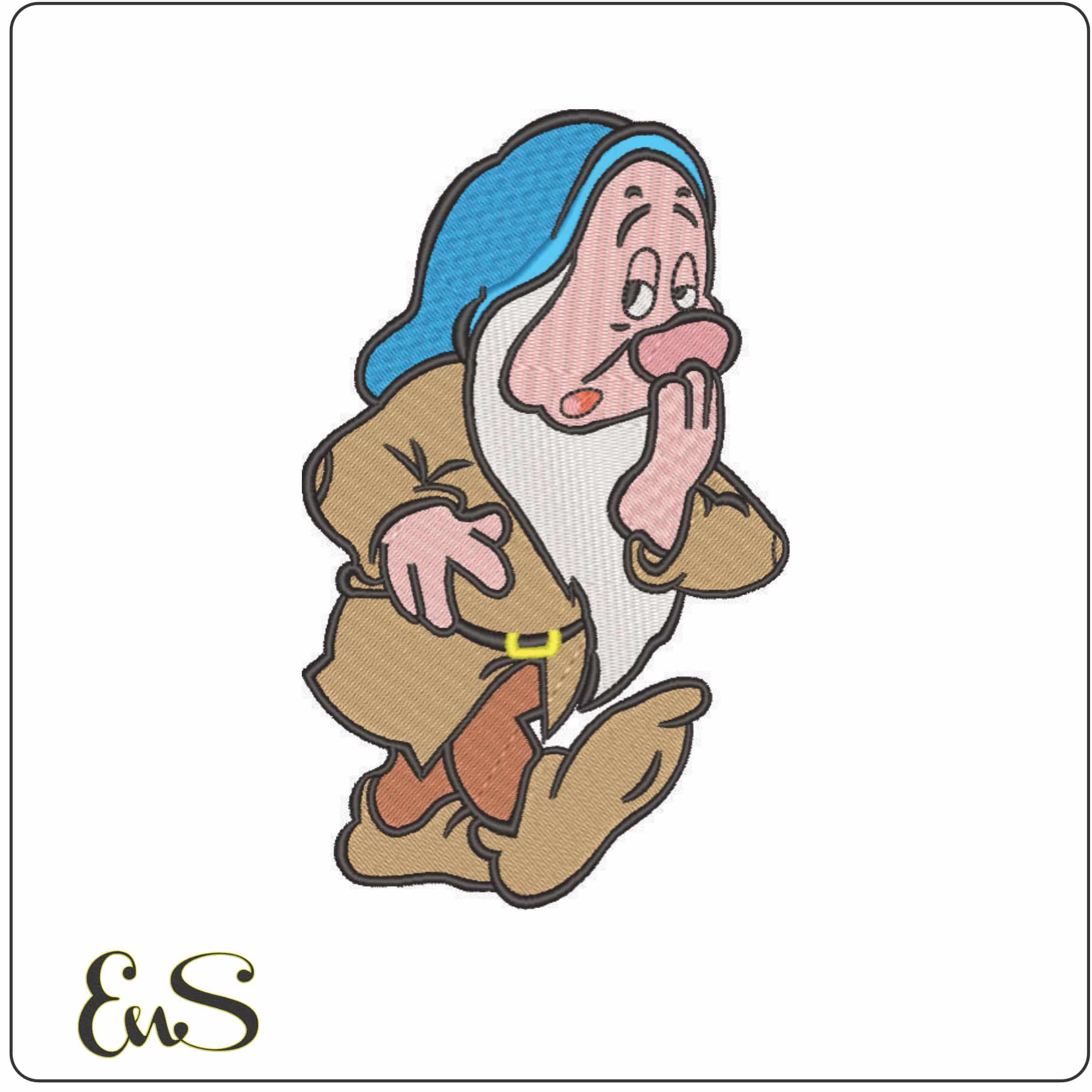 Dwarf Sleepy Snow White - Disney-Elegant embroidery design file - instant download