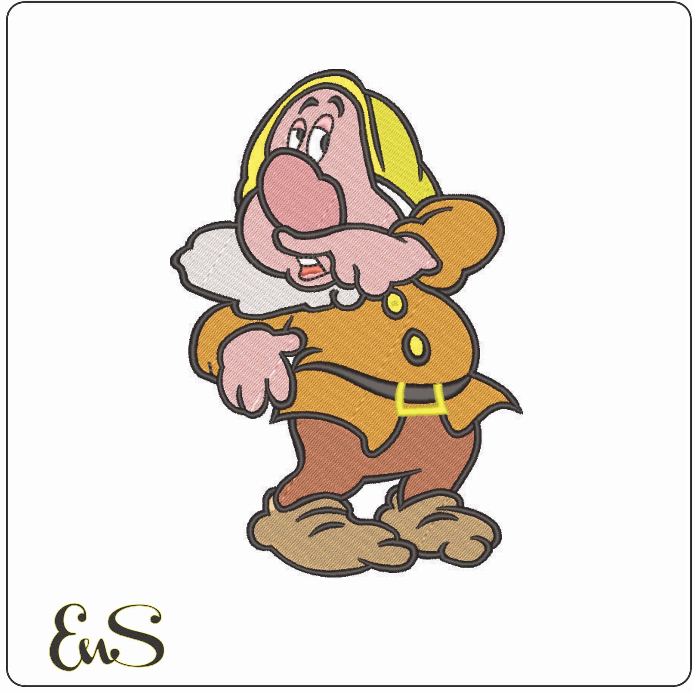 Dwarf Sneezy Snow White - Disney-Elegant embroidery design file - instant download