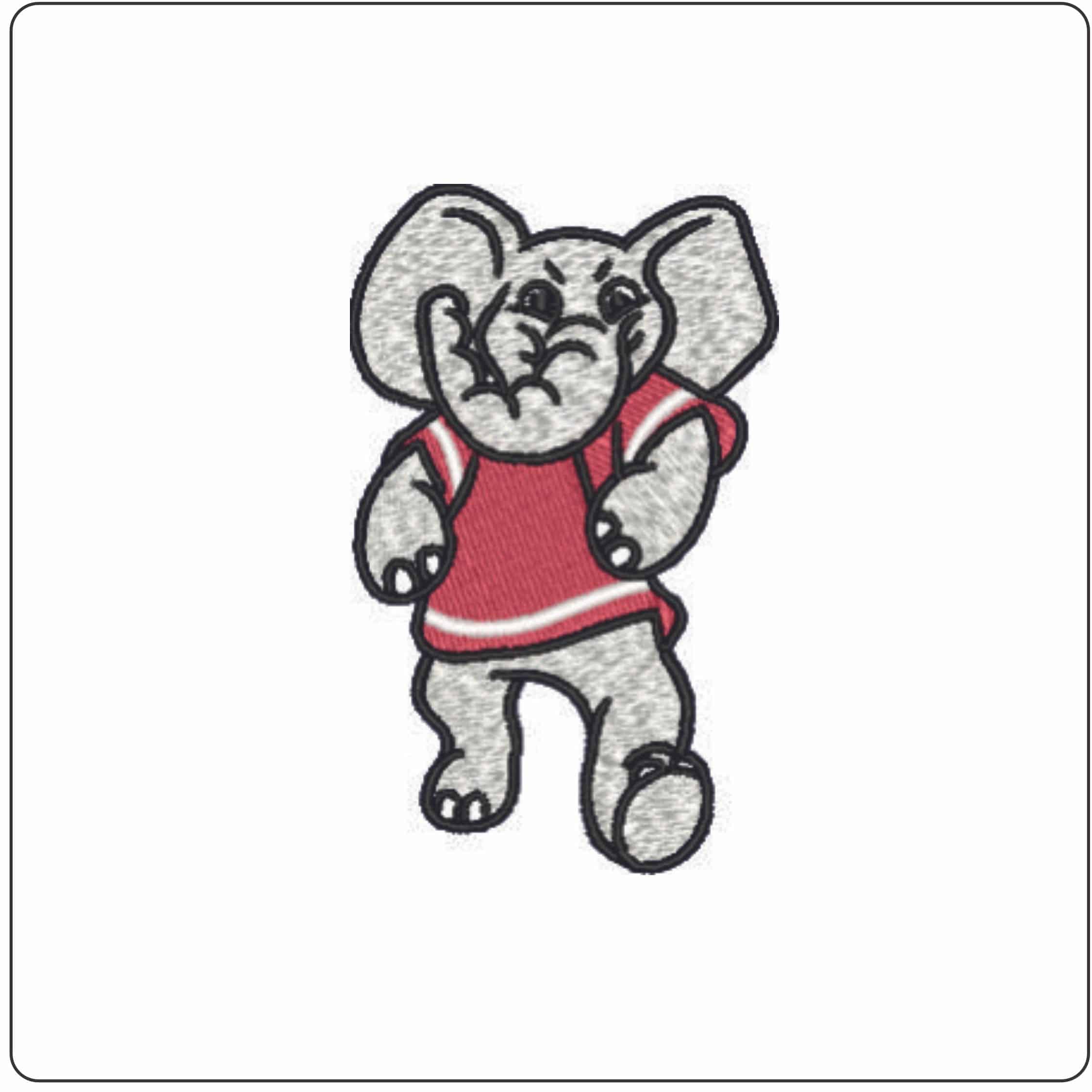 Elephant Mascot Small-Elegant embroidery design file - instant download