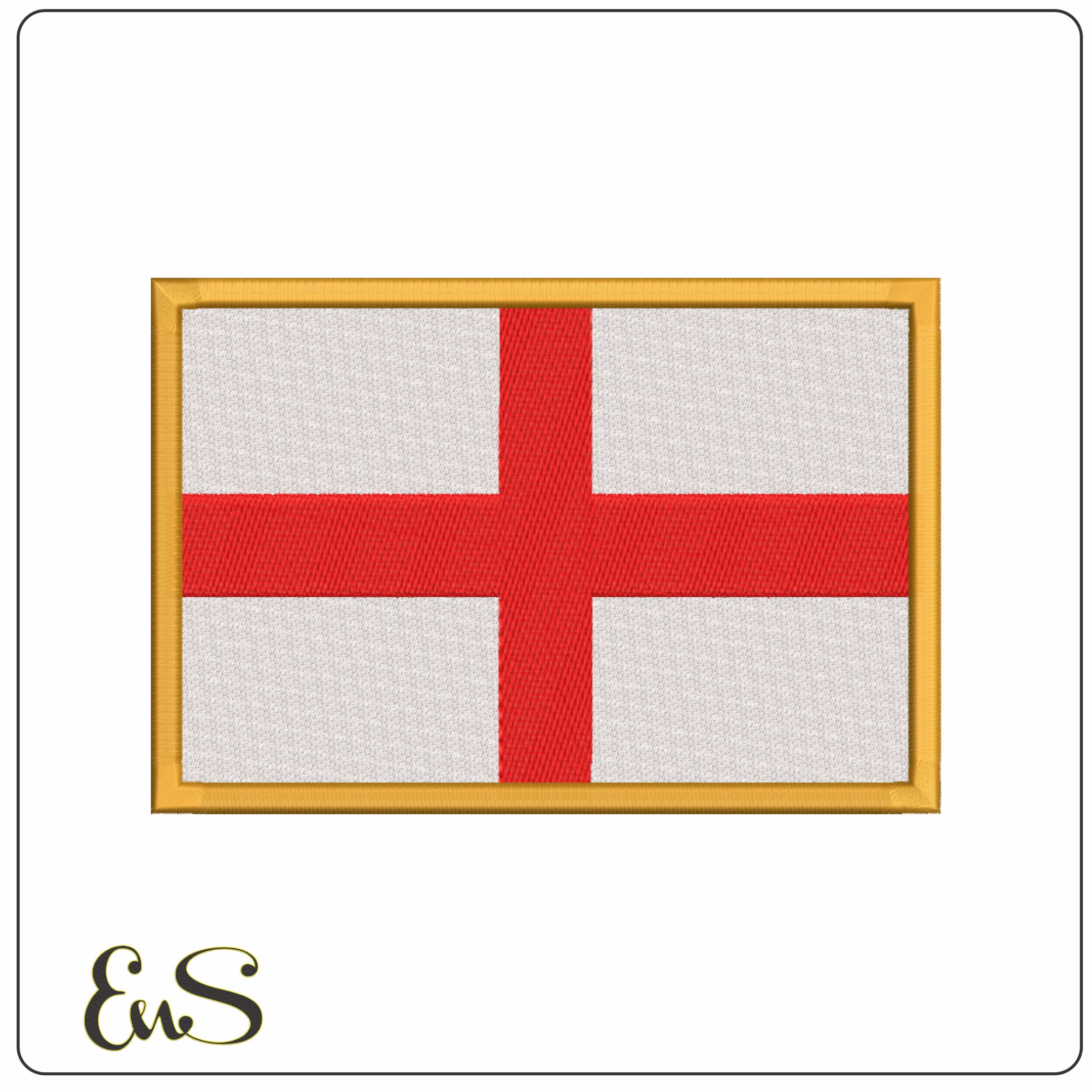 England flag with Border-Elegant embroidery design file - instant download