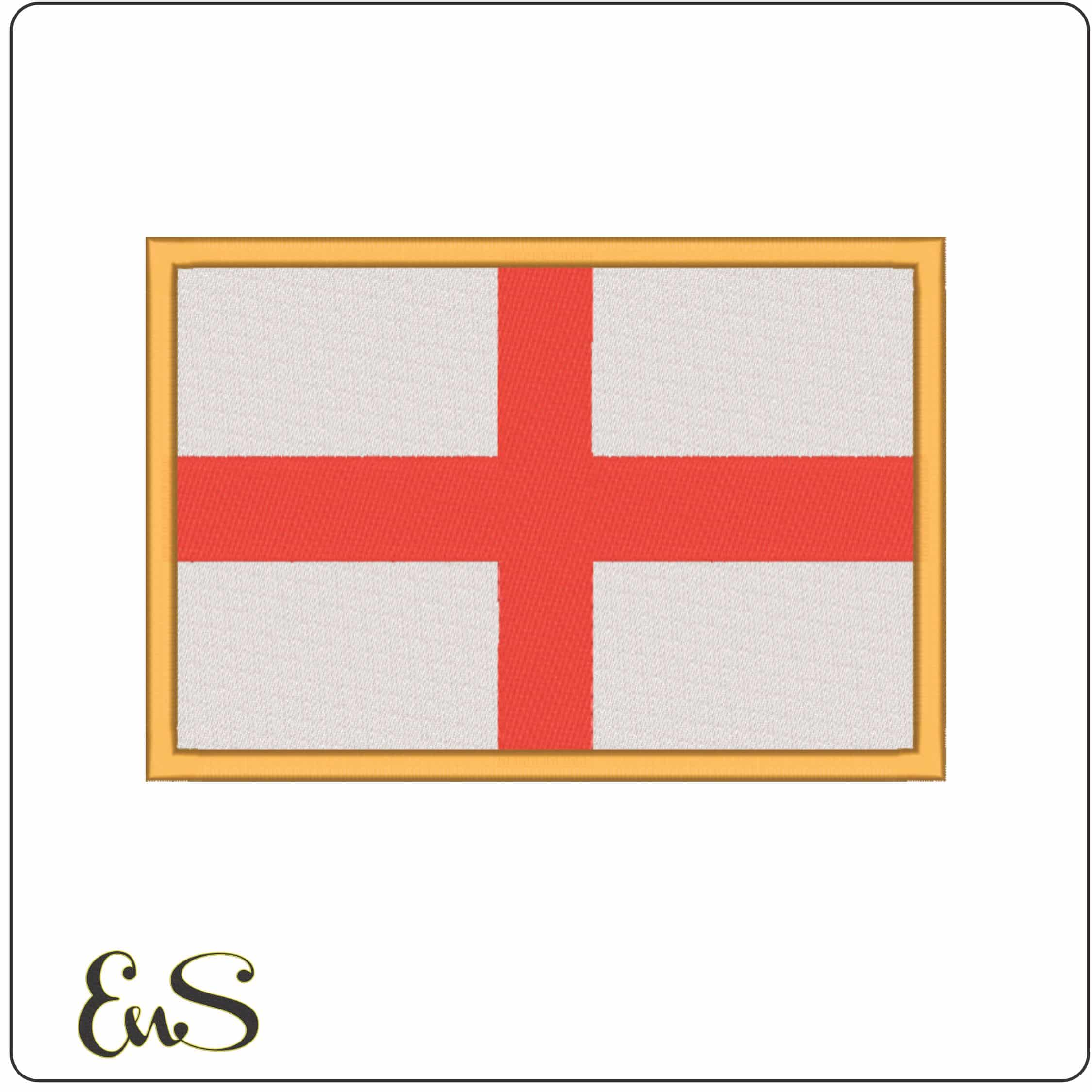 England flag with Border-Elegant embroidery design file - instant download