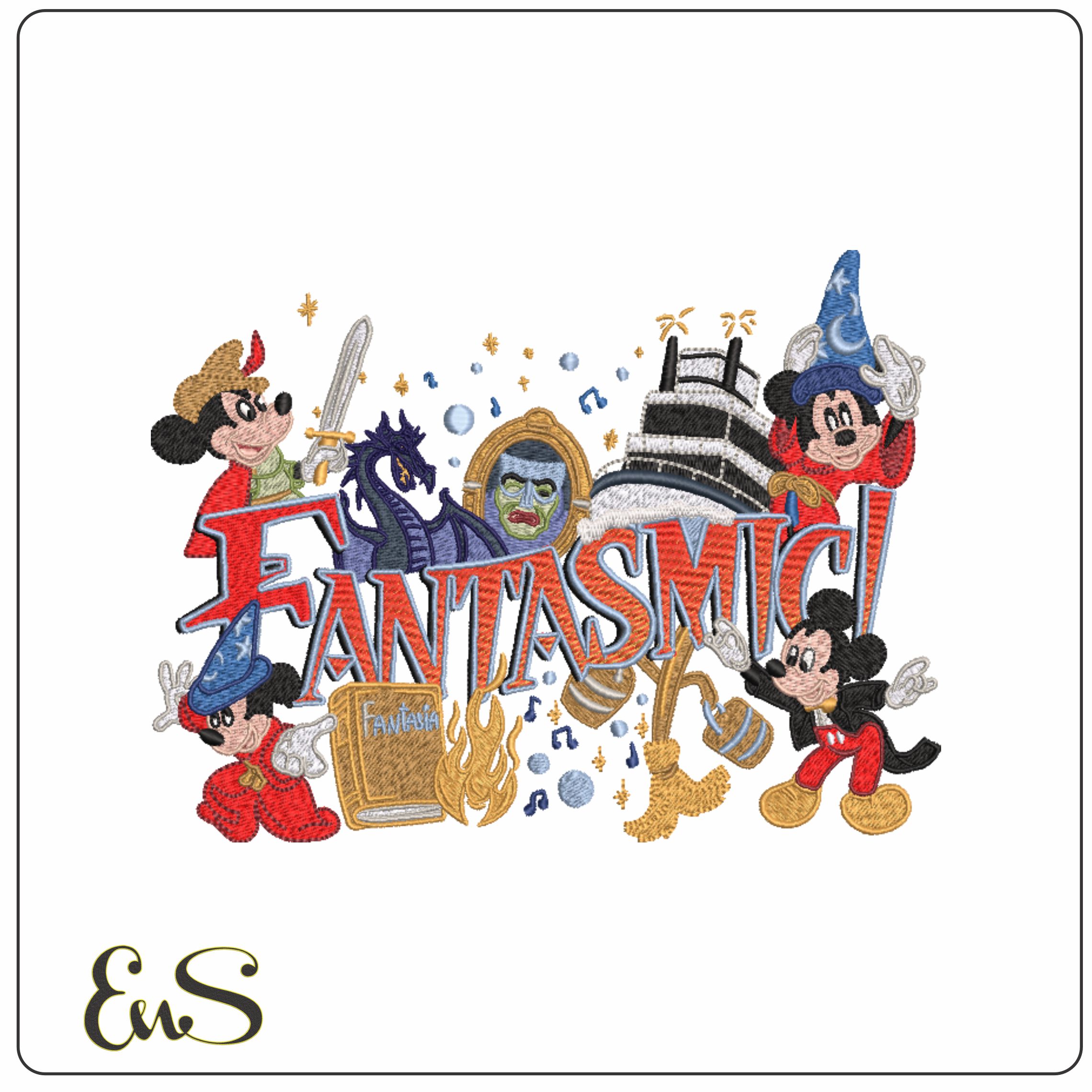 Fantasmic Mickey Mouse-Elegant embroidery design file - instant download