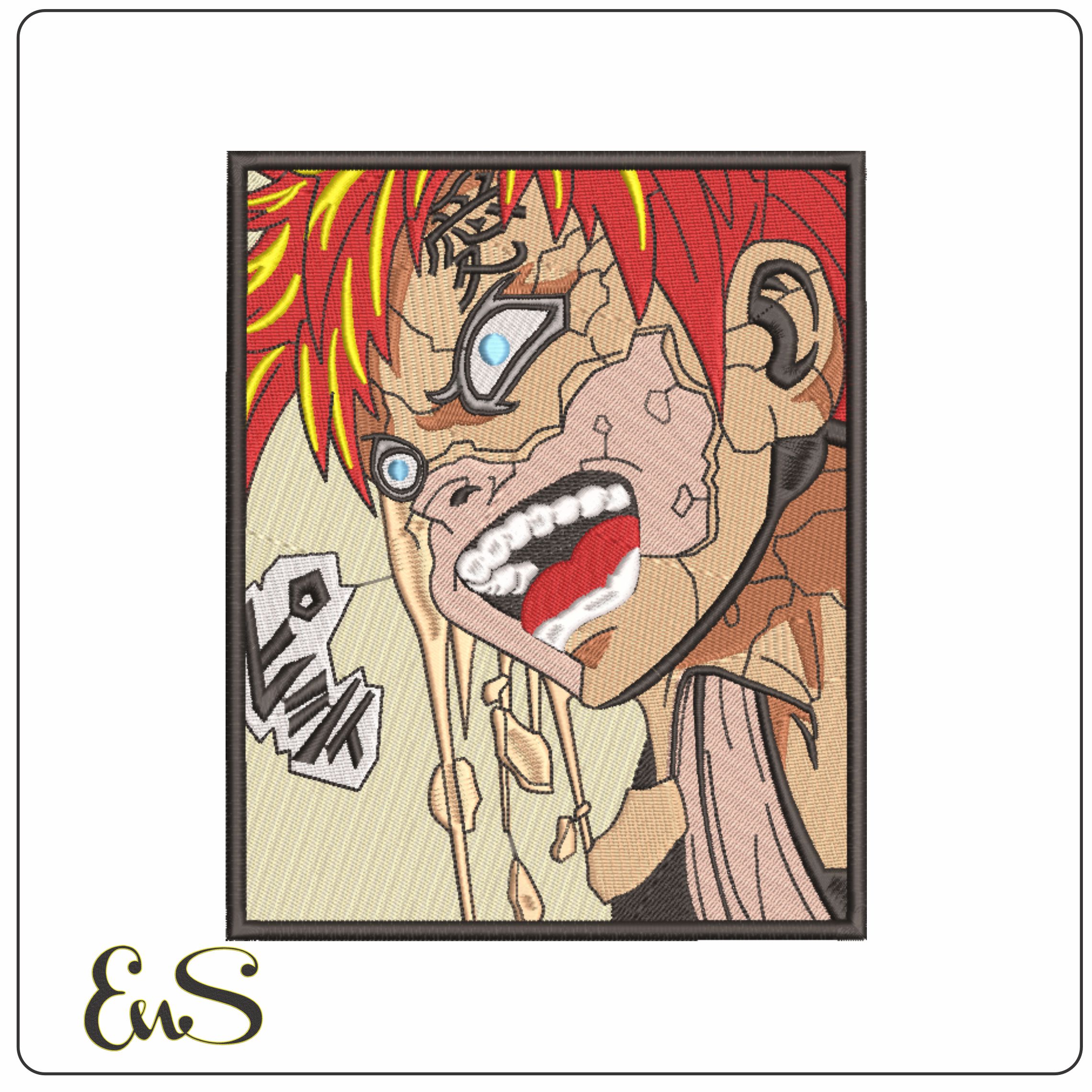 Gaara Transformed - Naruto - Anime-Elegant embroidery design file - instant download
