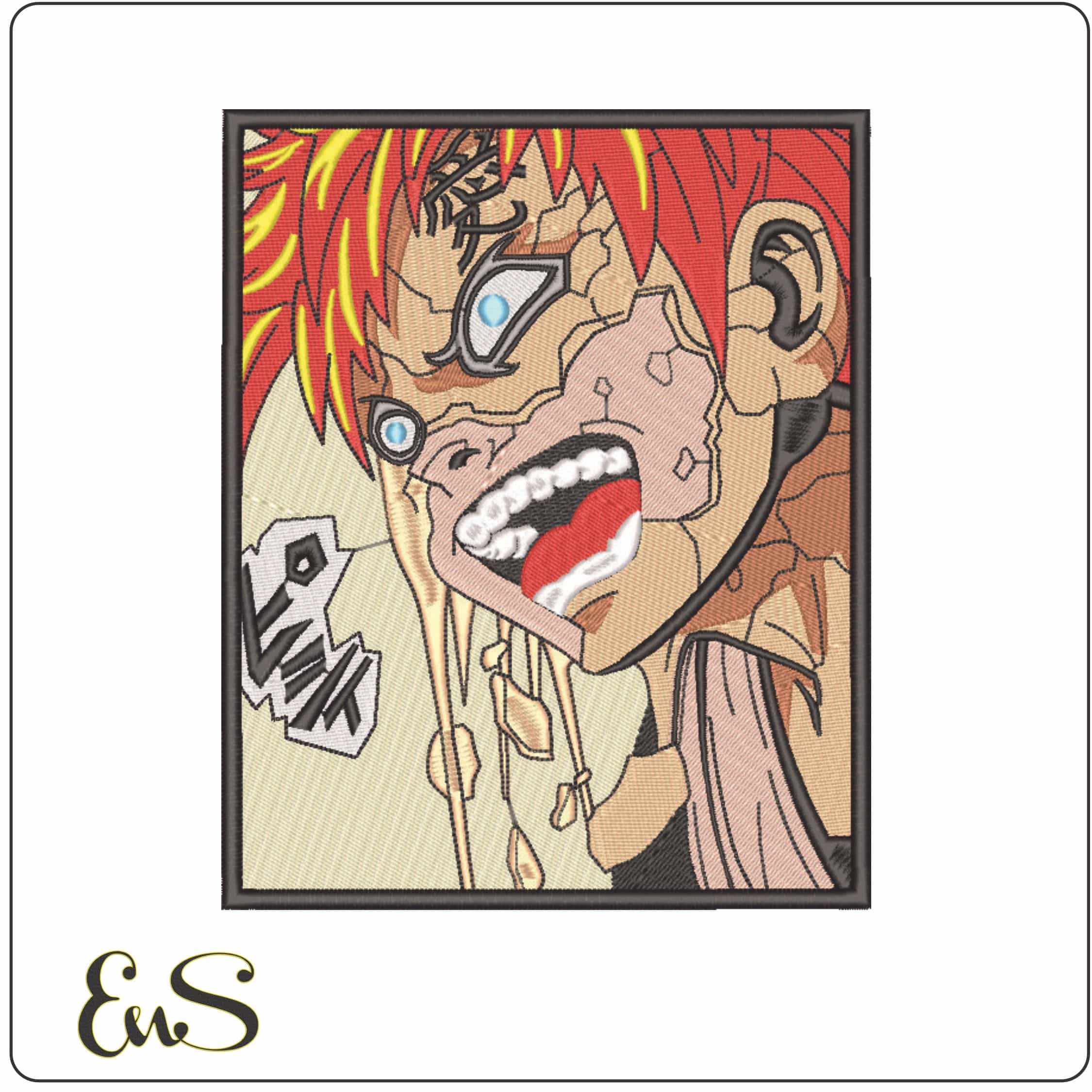 Gaara Transformed - Naruto - Anime-Elegant embroidery design file - instant download