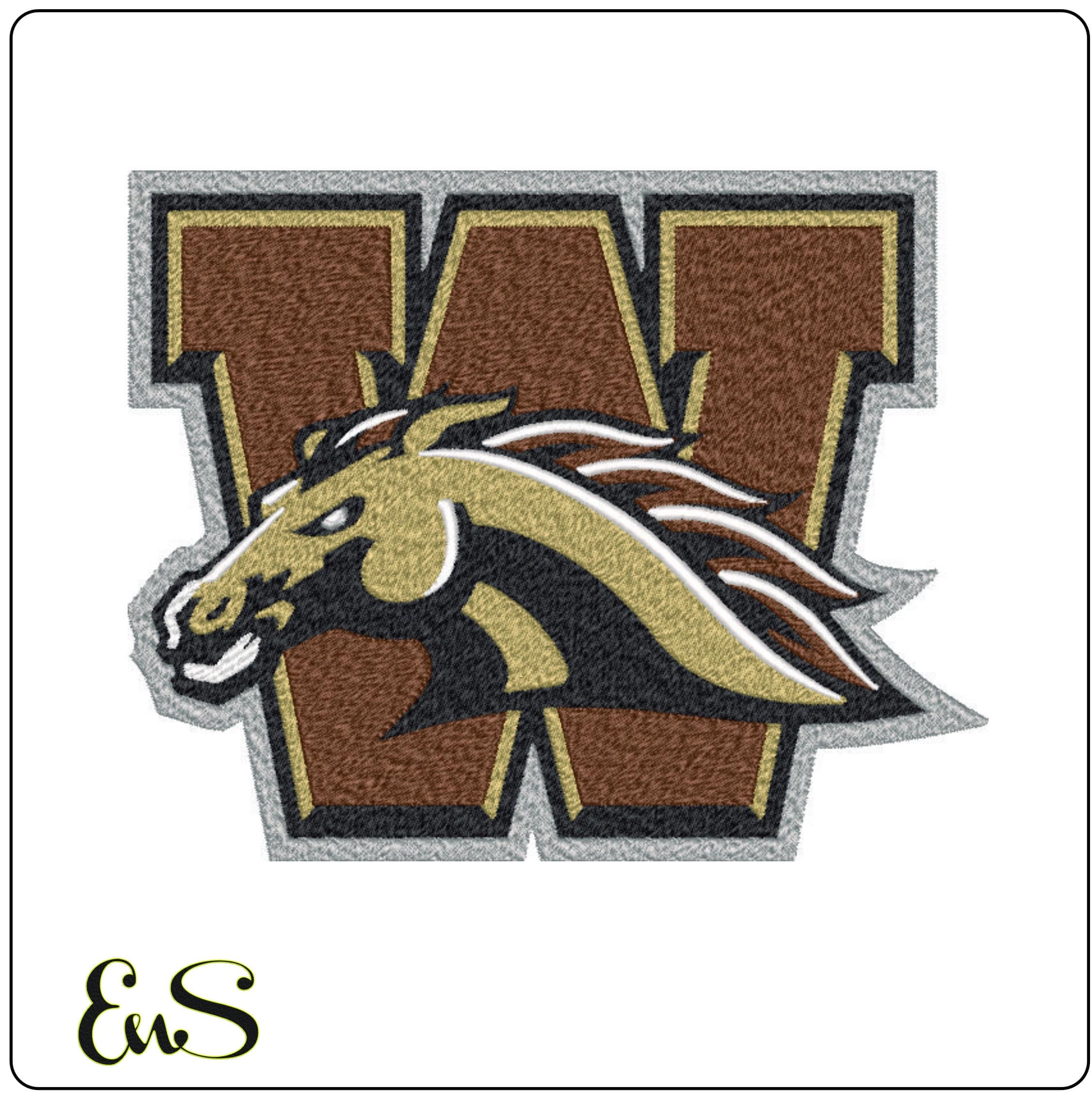 Western Michigan Broncos logo 2016 Including Small embroidery design - Waldo Stadium - Logo  embroidery machine pattern embroidery file