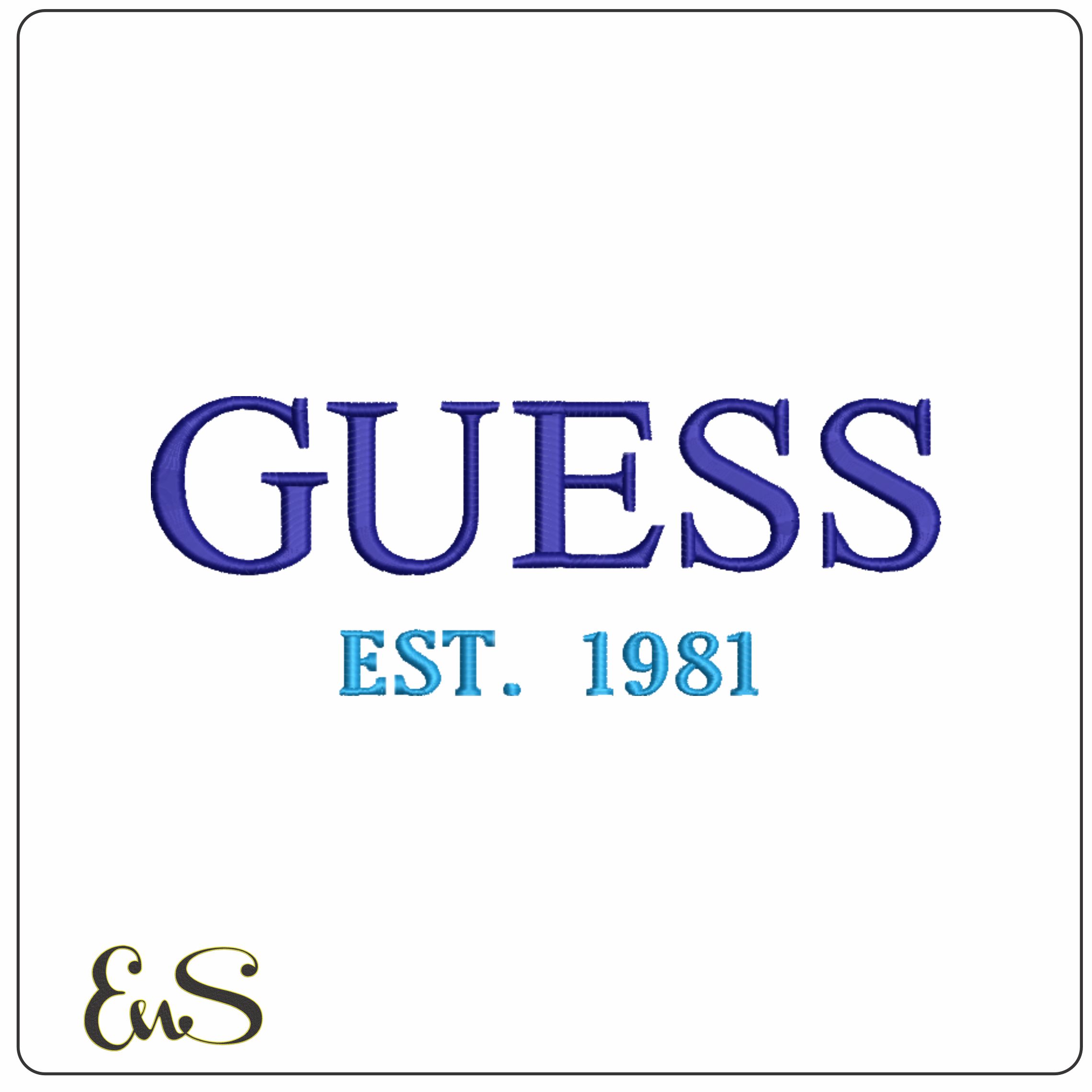GUESS est 1981-Elegant embroidery design file - instant download