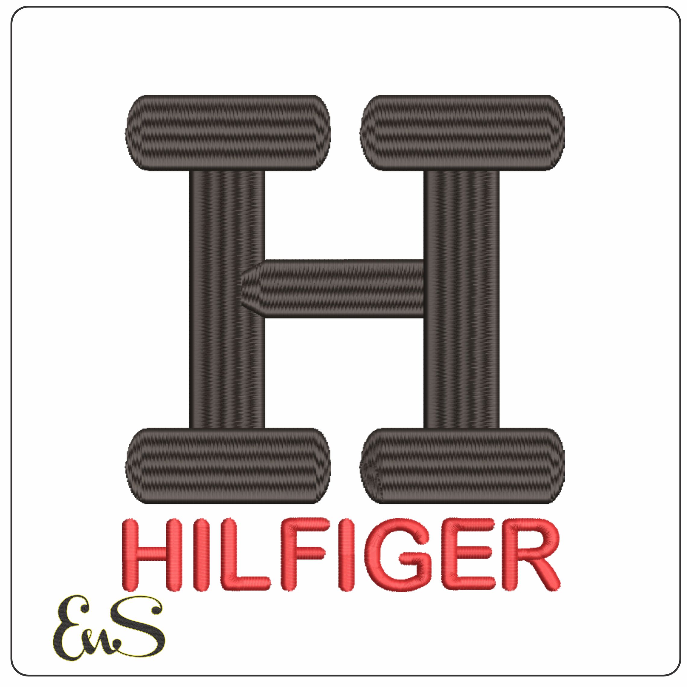 H Hilfiger-Elegant embroidery design file - instant download