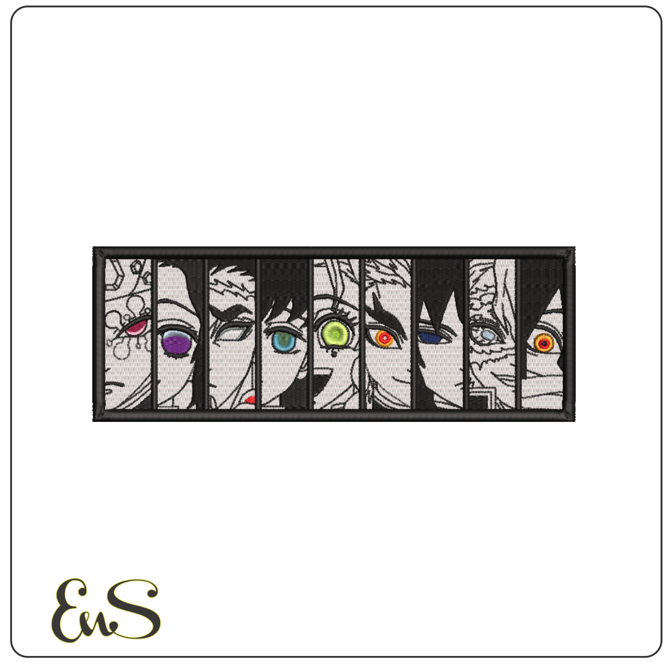 HASHIRA Eyes - Anime-Elegant embroidery design file - instant download