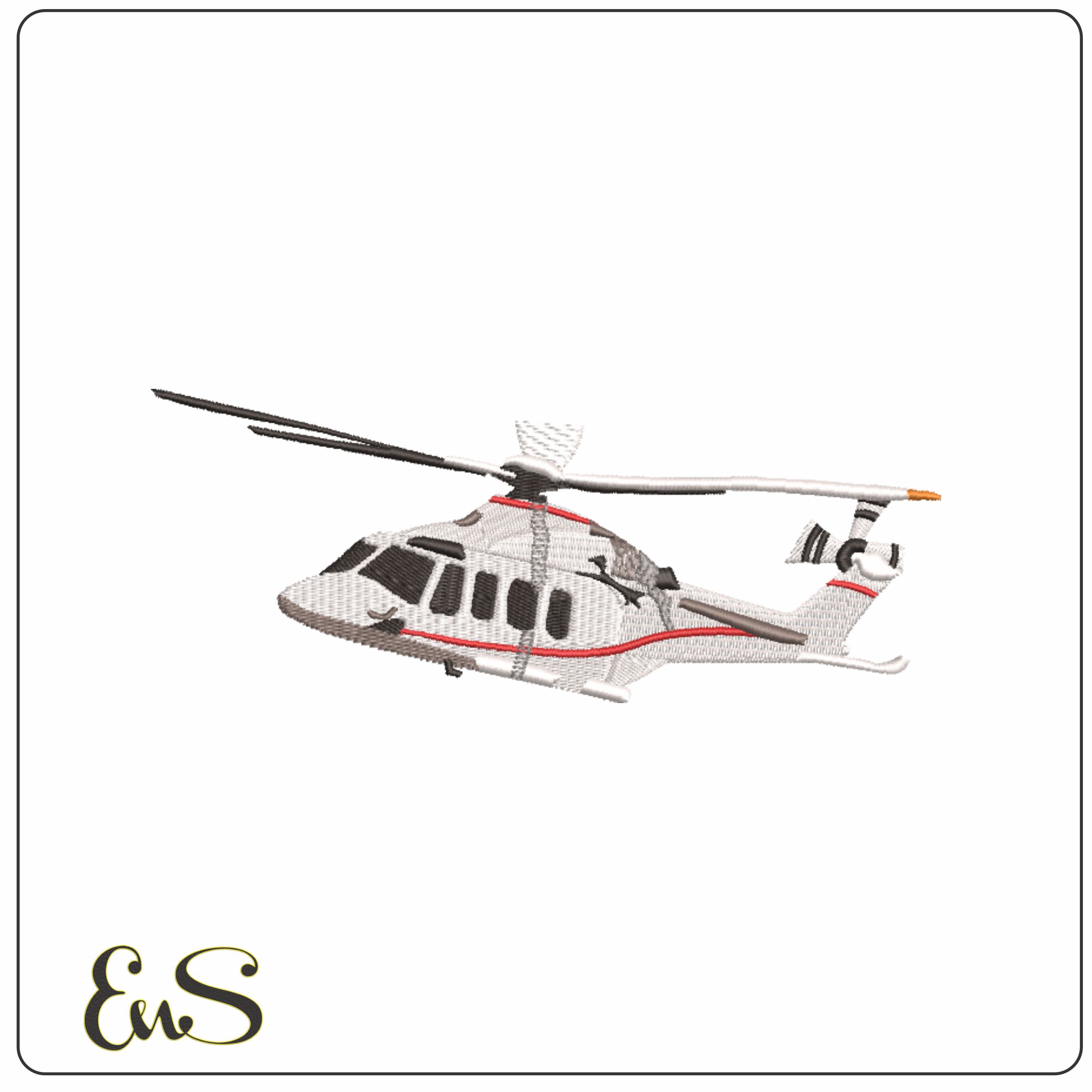 Helicopter Flying-Elegant embroidery design file - instant download
