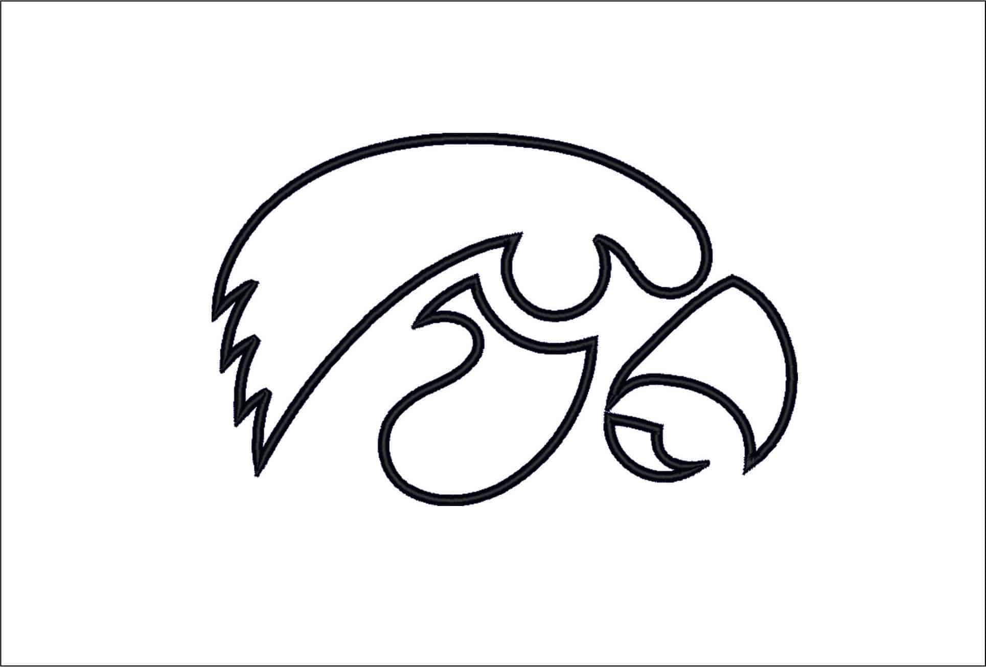 Iowa Hawkeye Outline-Elegant embroidery design file - instant download