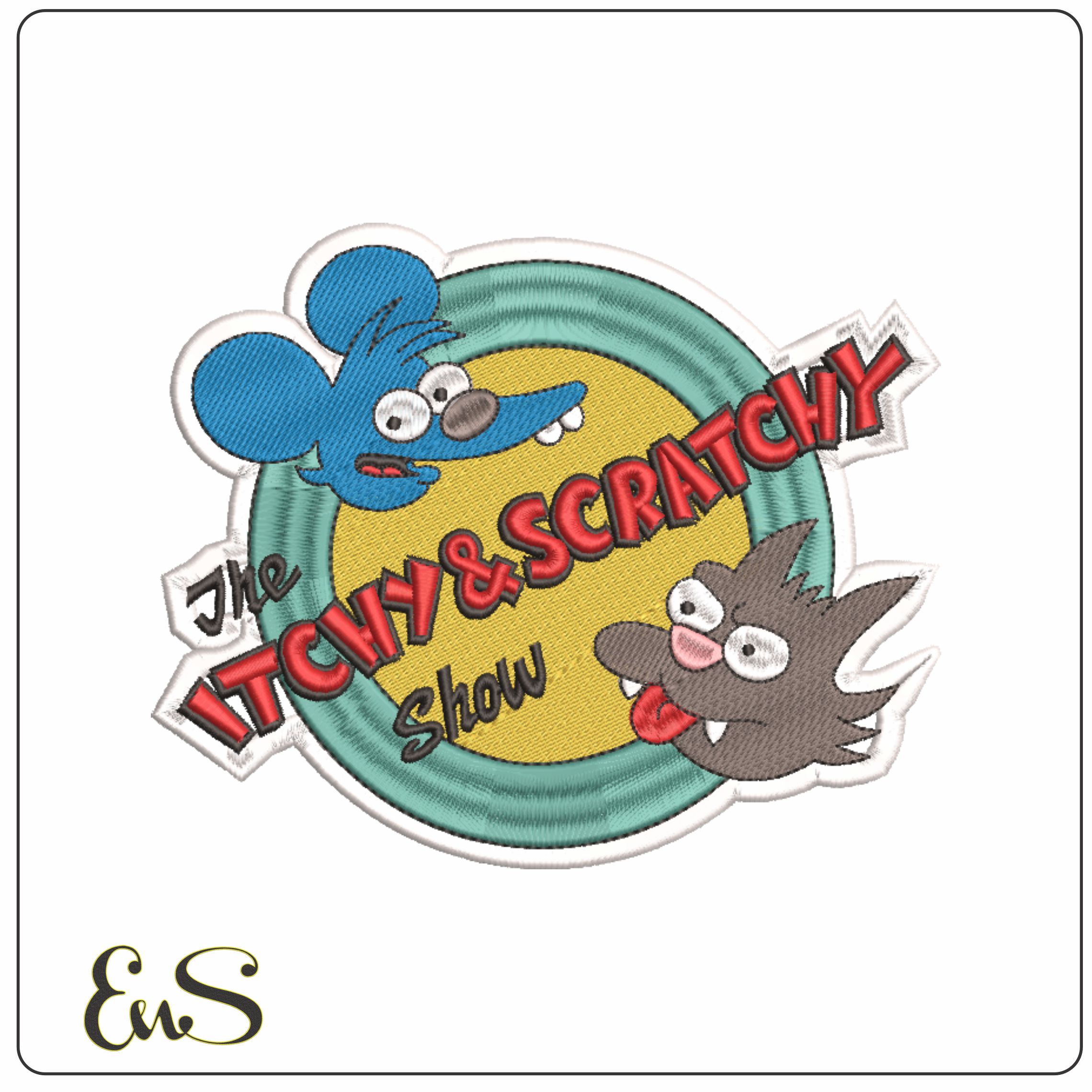 Itchy and Scratchy-Elegant embroidery design file - instant download