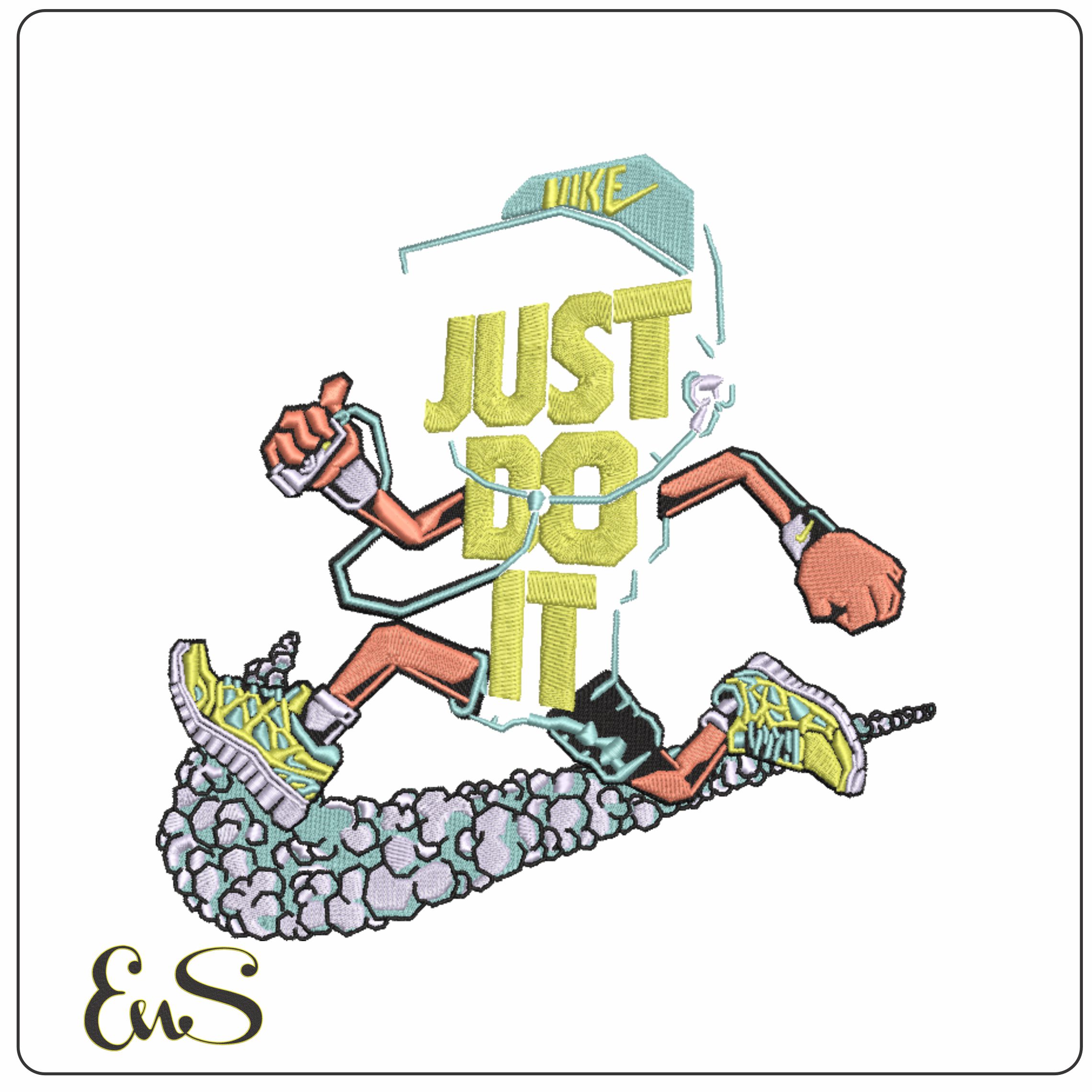 Just Do it Running-Elegant embroidery design file - instant download