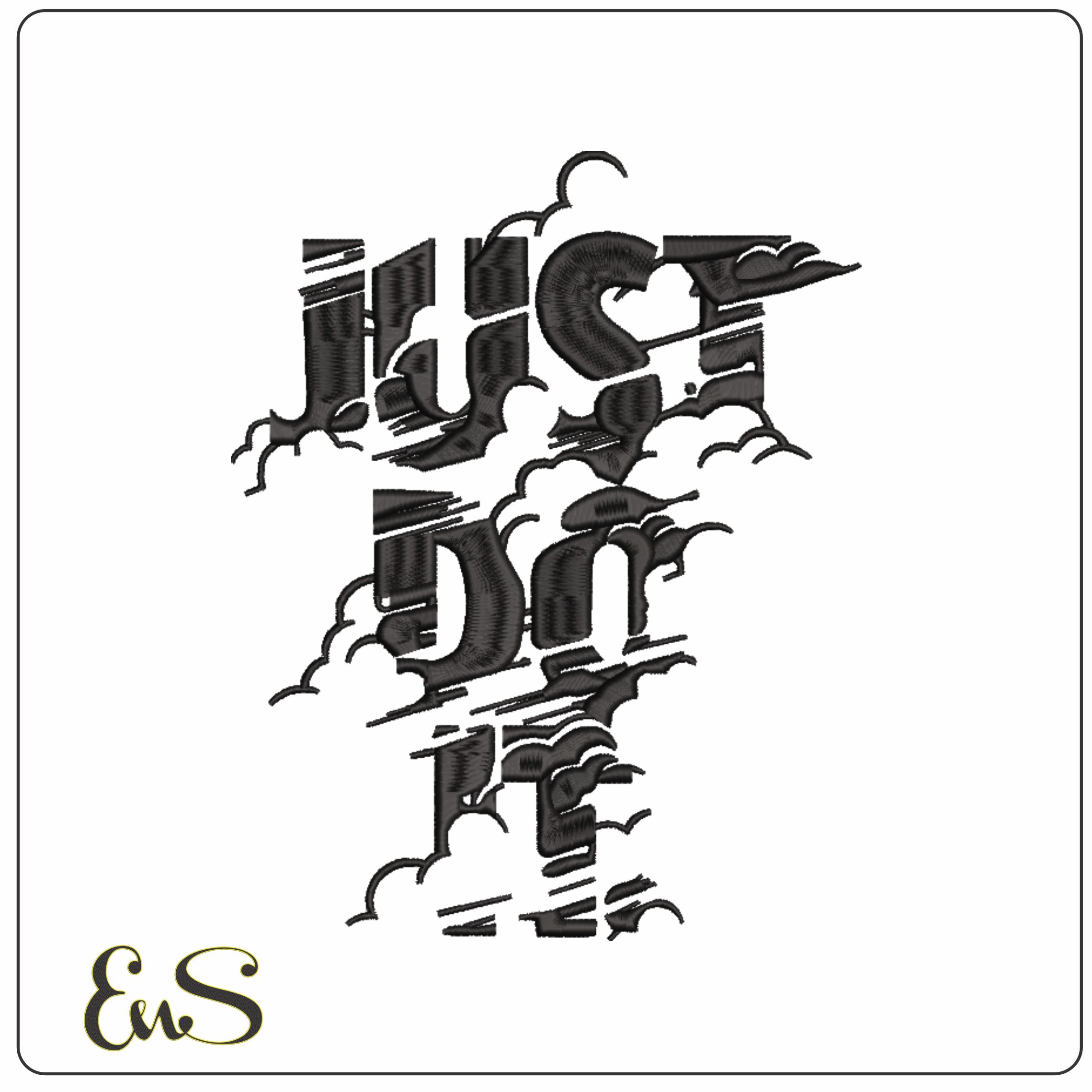 Just Do It Clouds -Elegant embroidery design file - instant download