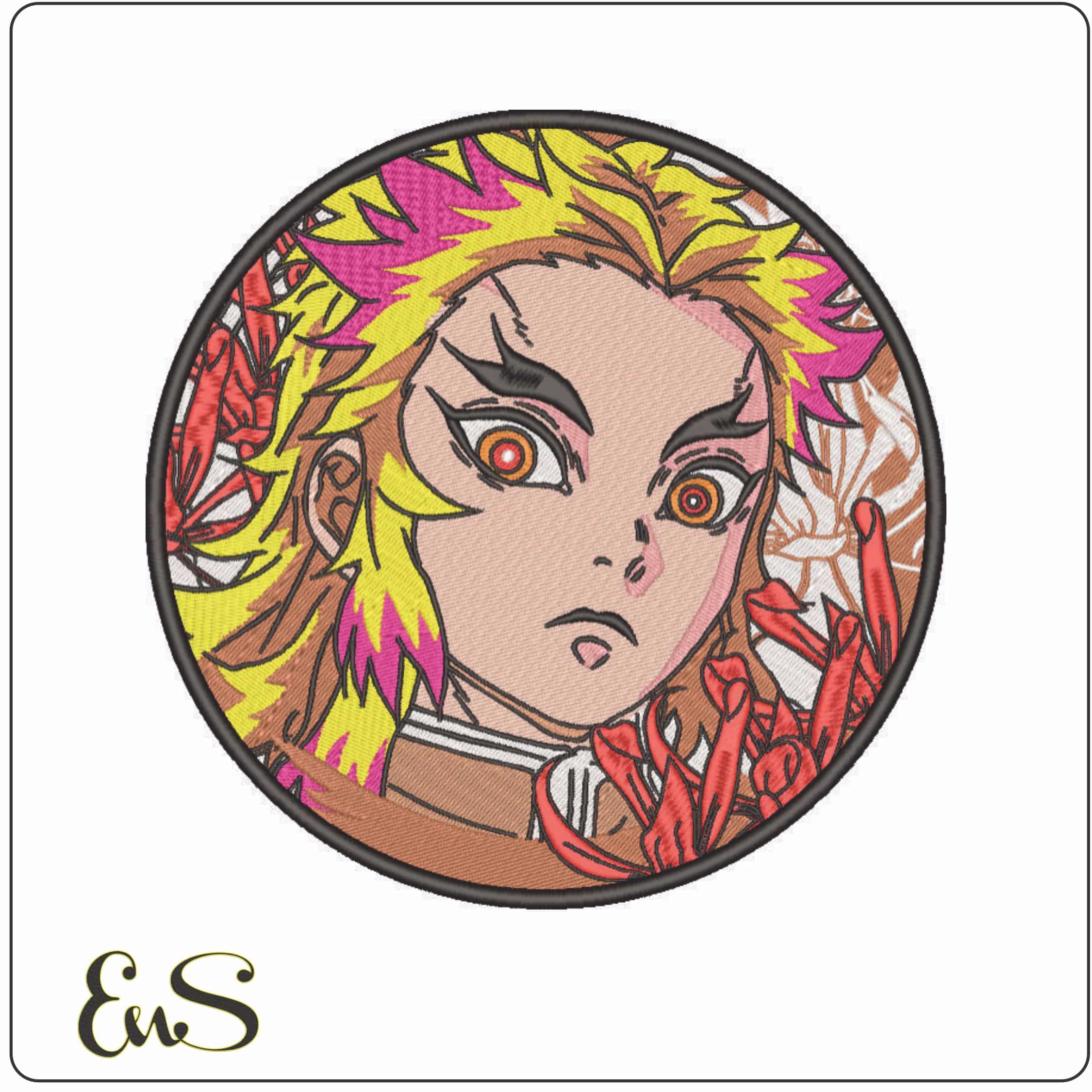 Kyojuro Rengoku - Demon Slayer - Anime-Elegant embroidery design file - instant download
