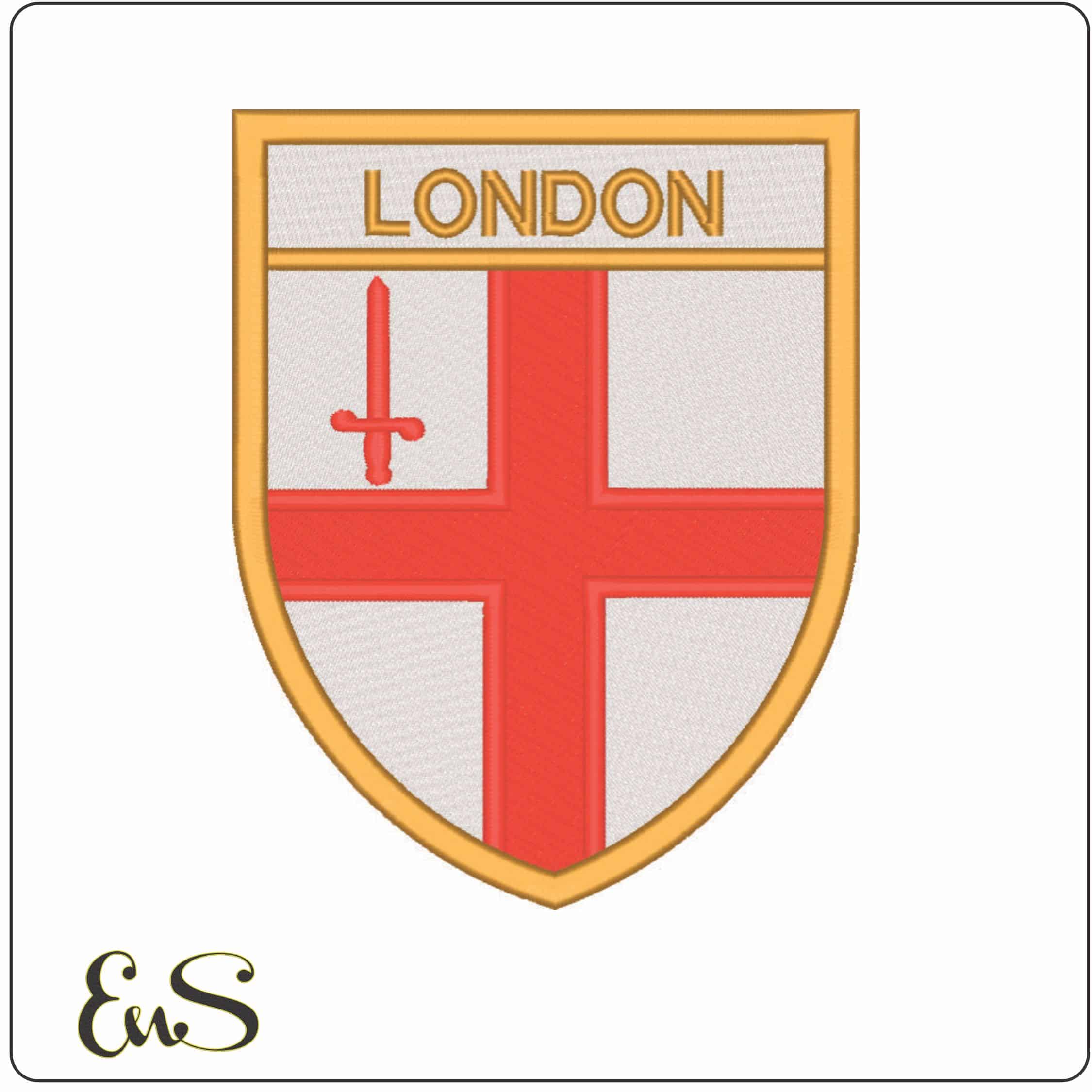 London Coat of Arms-Elegant embroidery design file - instant download