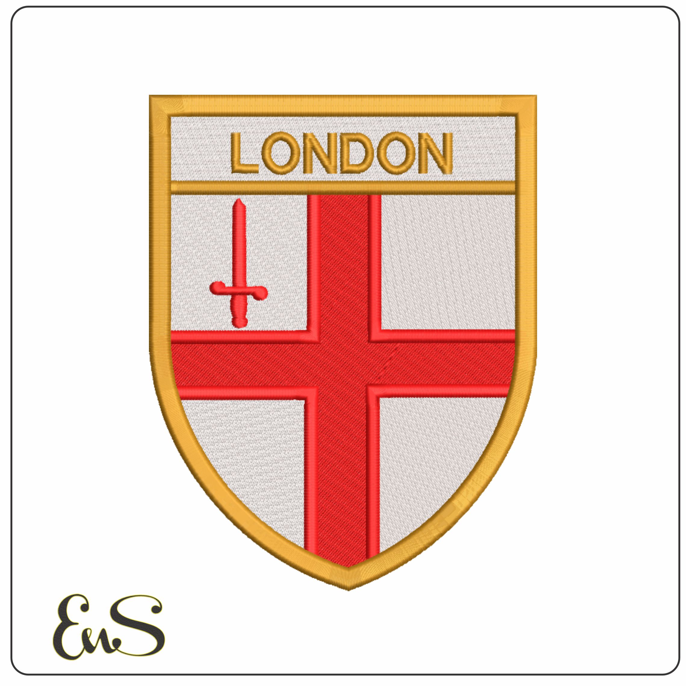 London Coat of Arms-Elegant embroidery design file - instant download