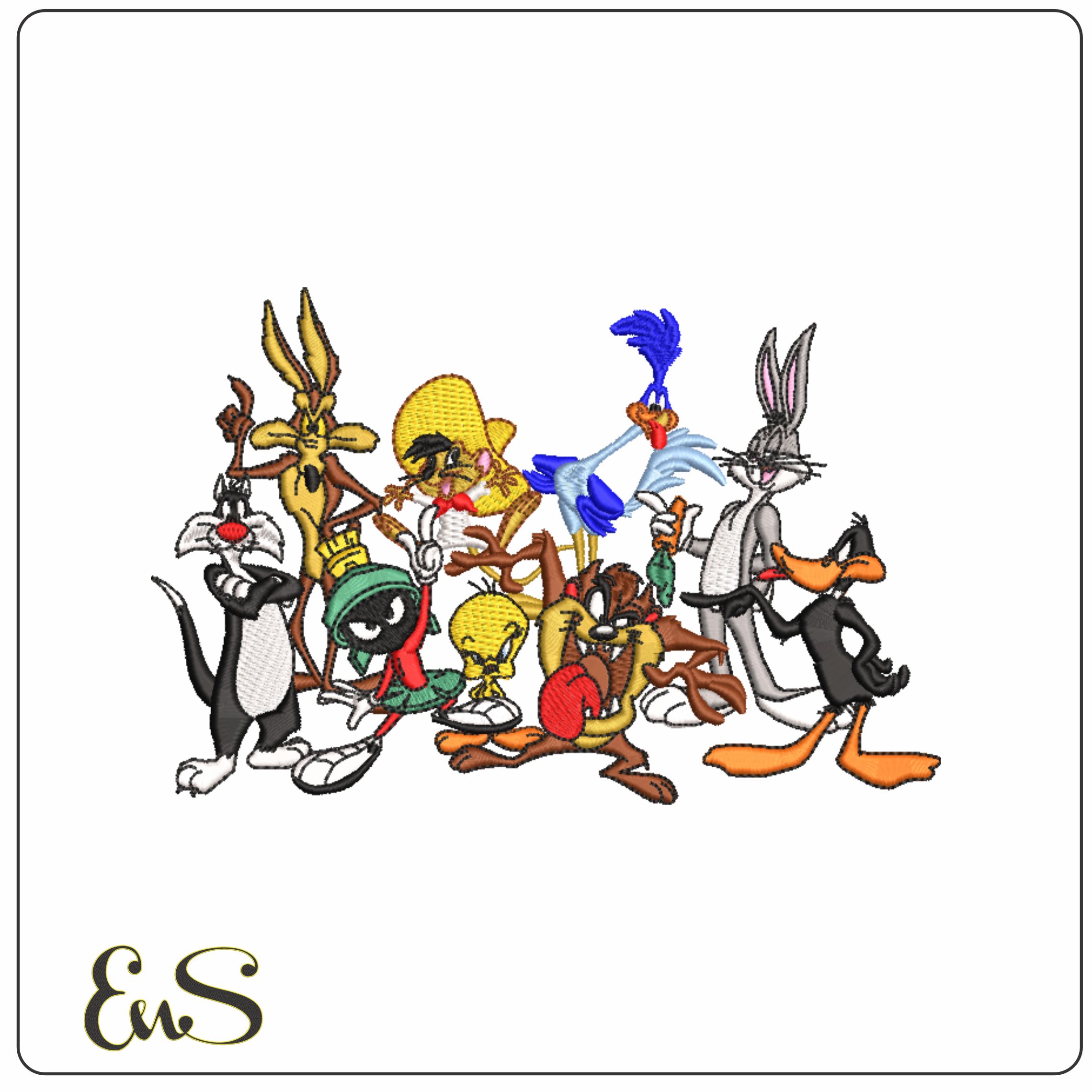 Looney Tunes Family-Elegant embroidery design file - instant download