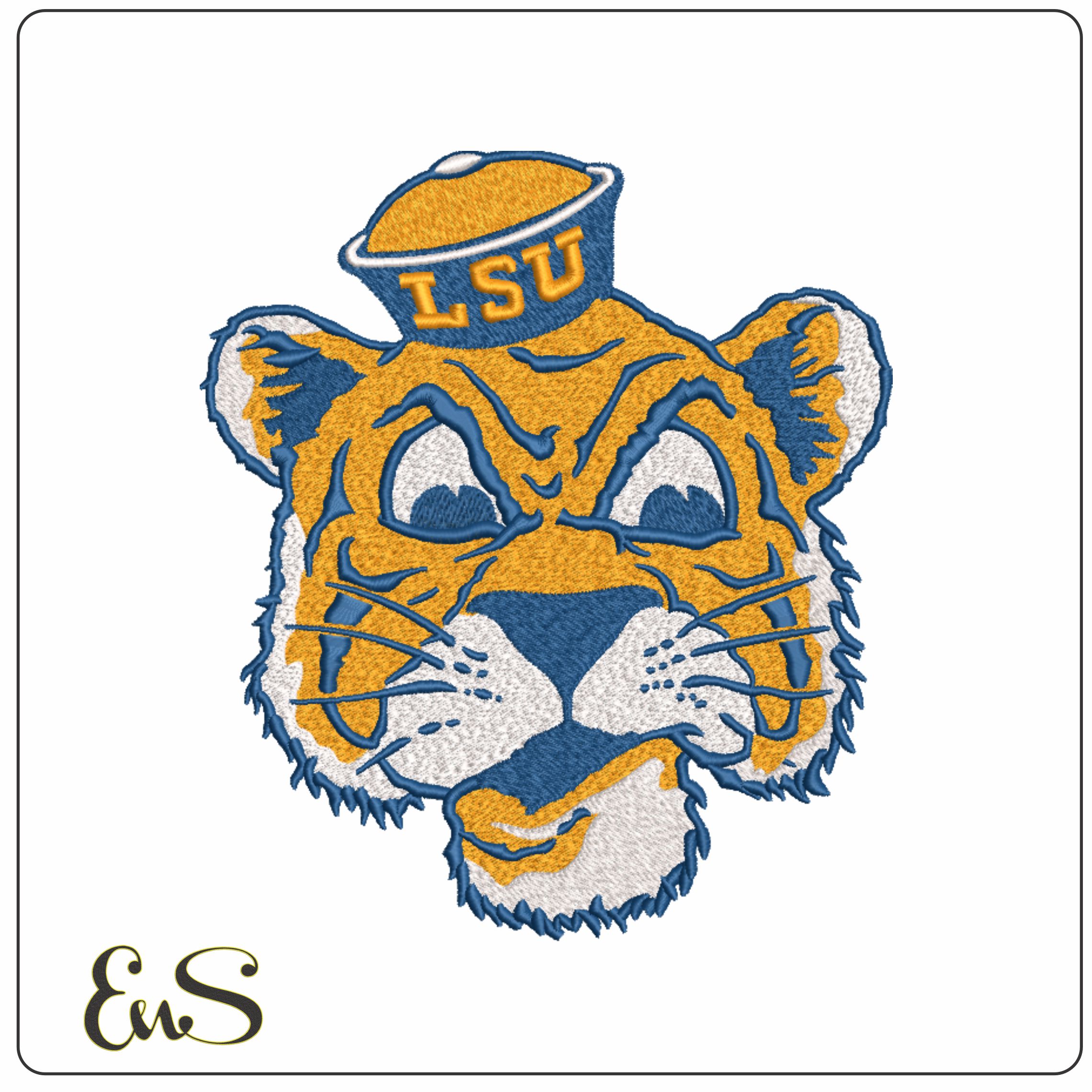 LSU 1955 With outline-Elegant embroidery design file - instant download