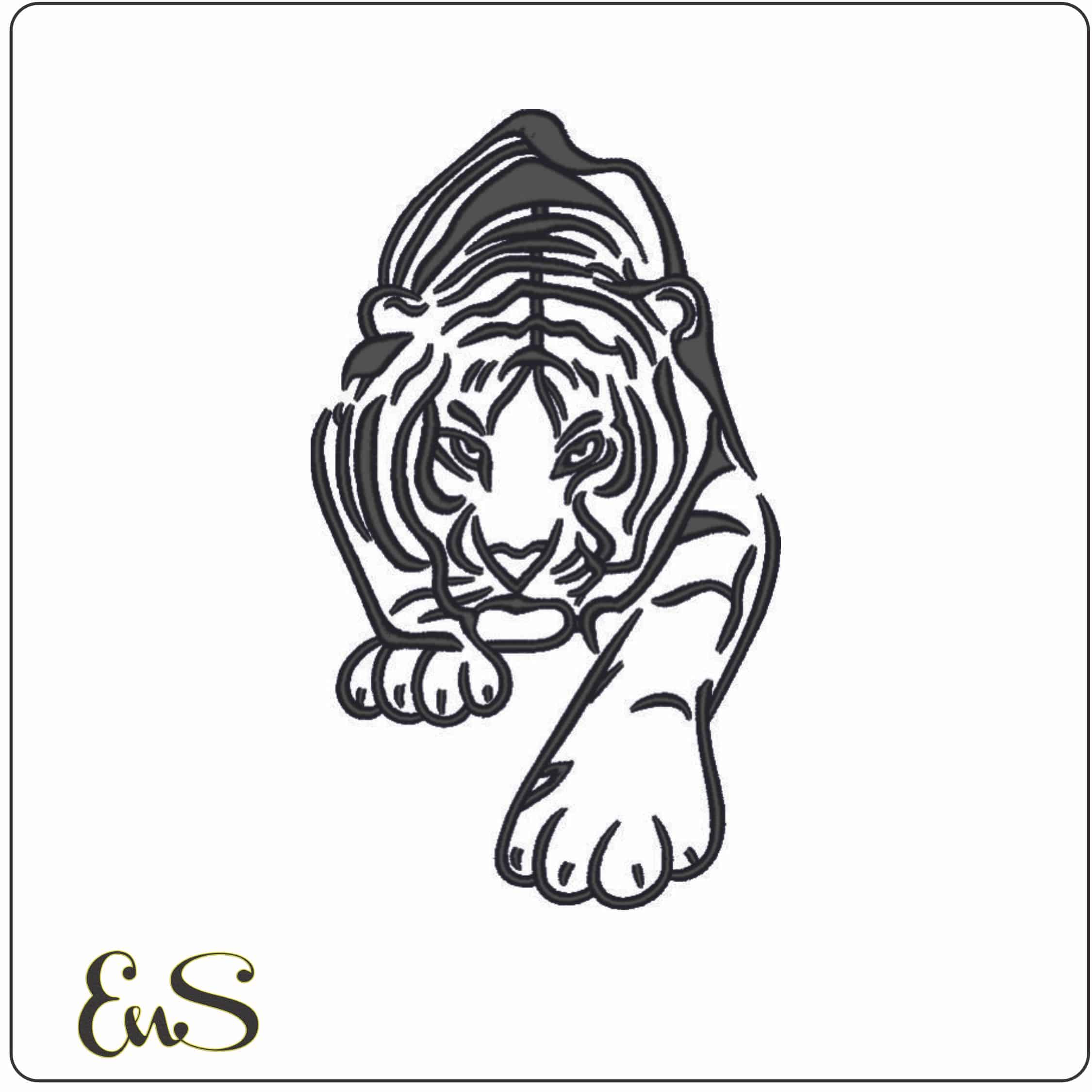 LSU Tiger walking-Elegant embroidery design file - instant download