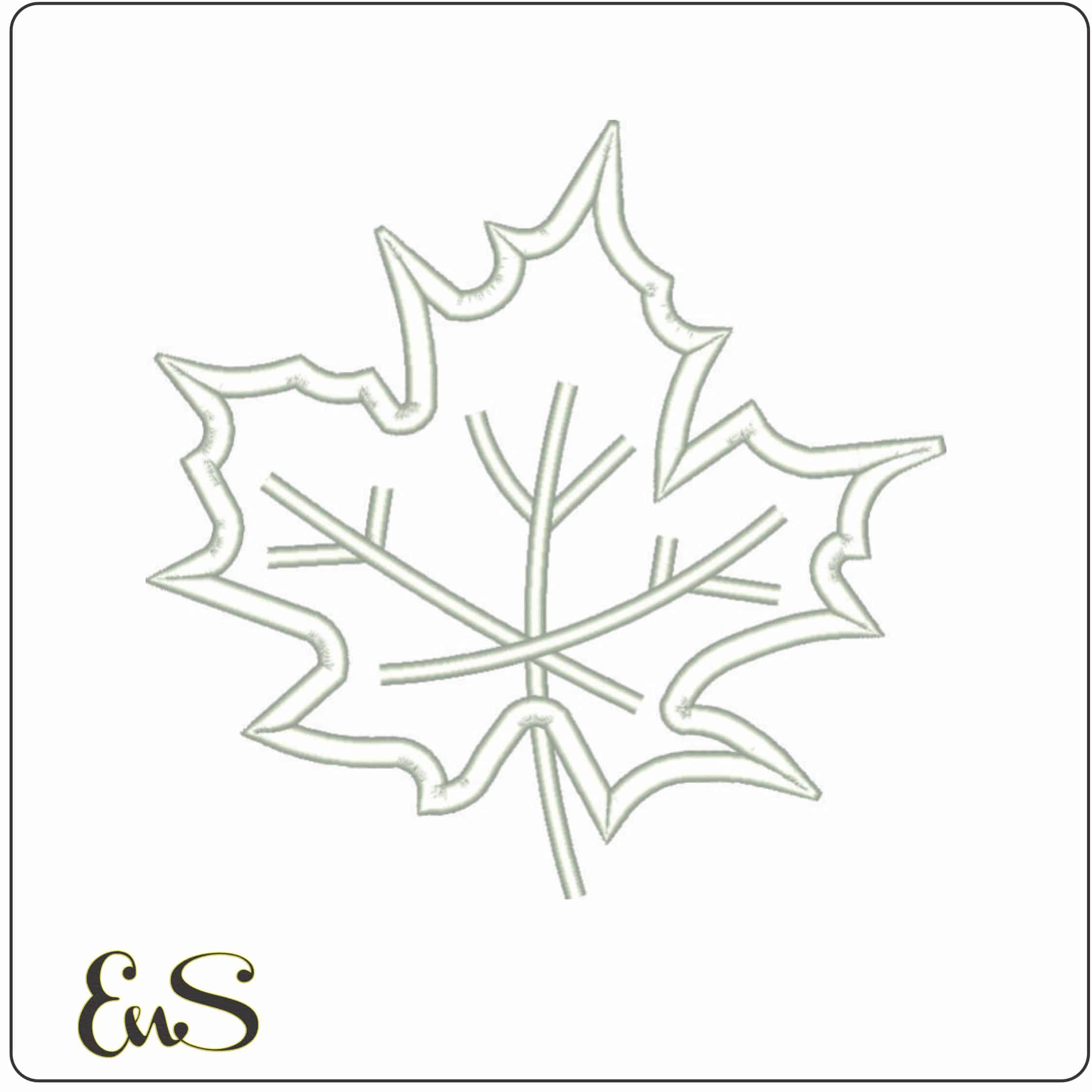 Maple Leaf Outline-Elegant embroidery design file - instant download