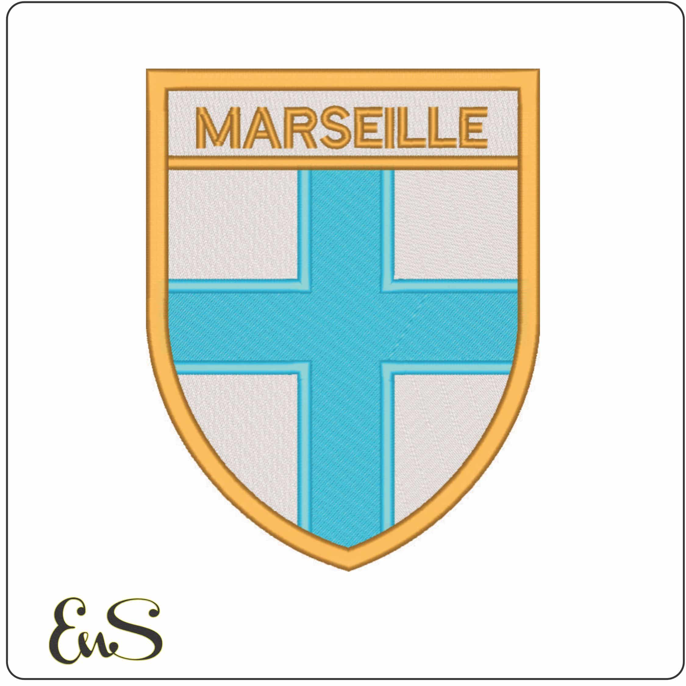 Marseille Coat of Arms-Elegant embroidery design file - instant download