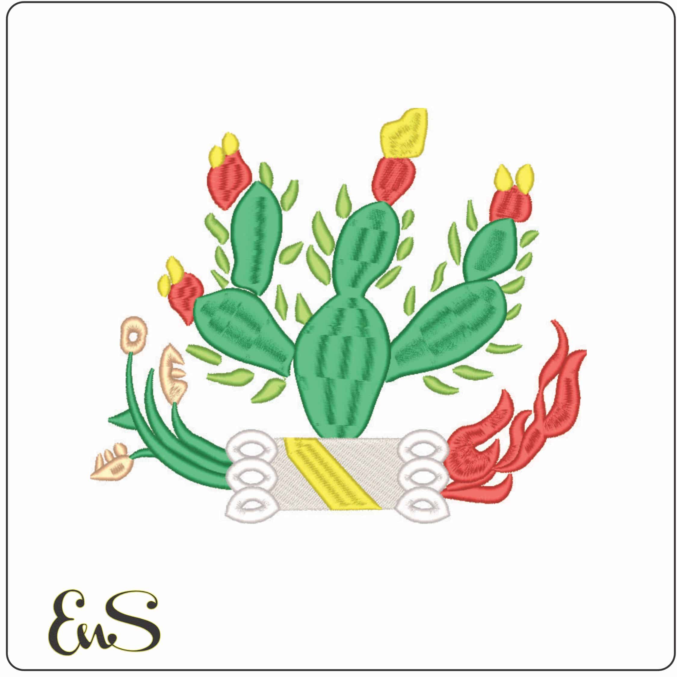 Mexican Cactus-Elegant embroidery design file - instant download