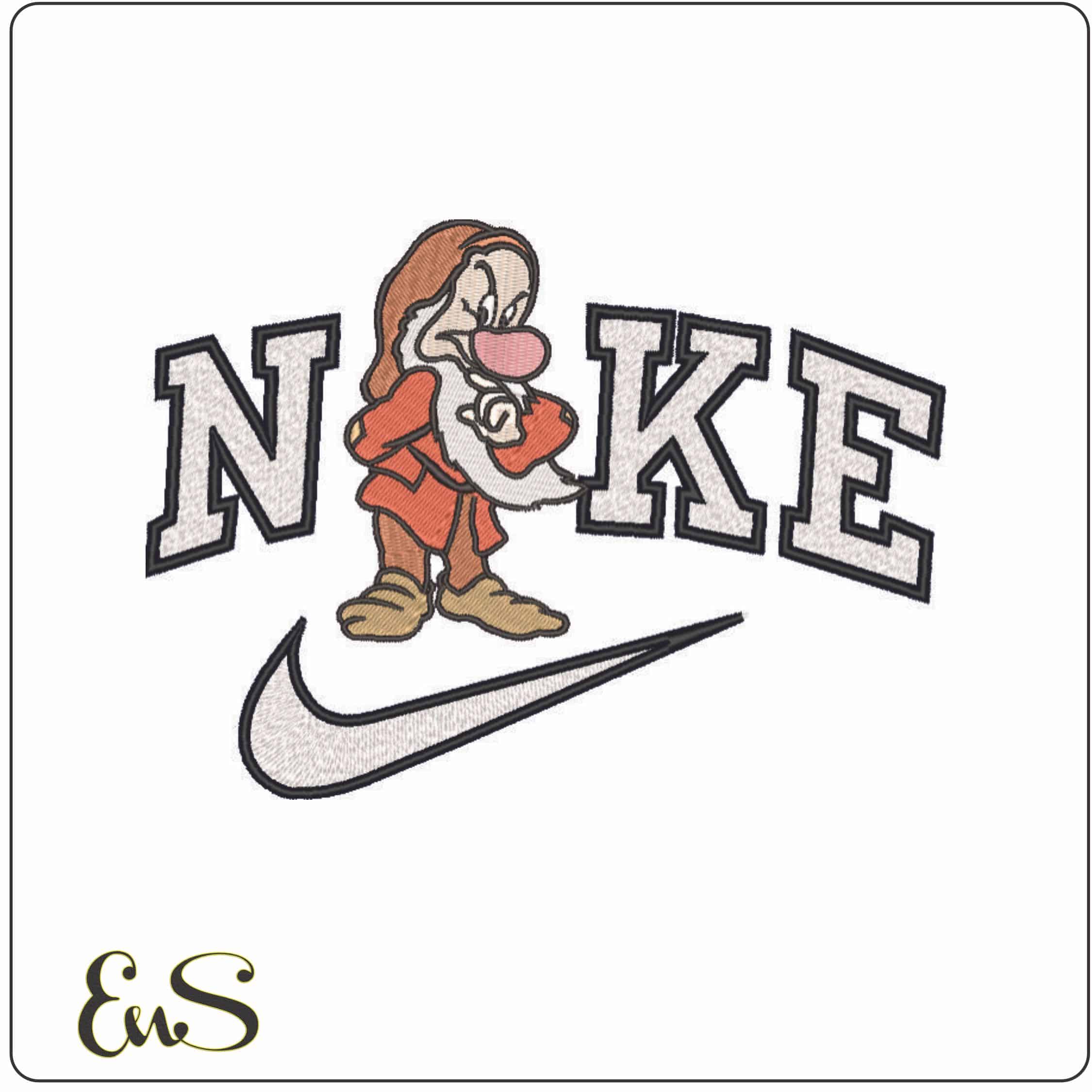 Nike - Dwarf Grumpy Snow White - Disney-Elegant embroidery design file - instant download