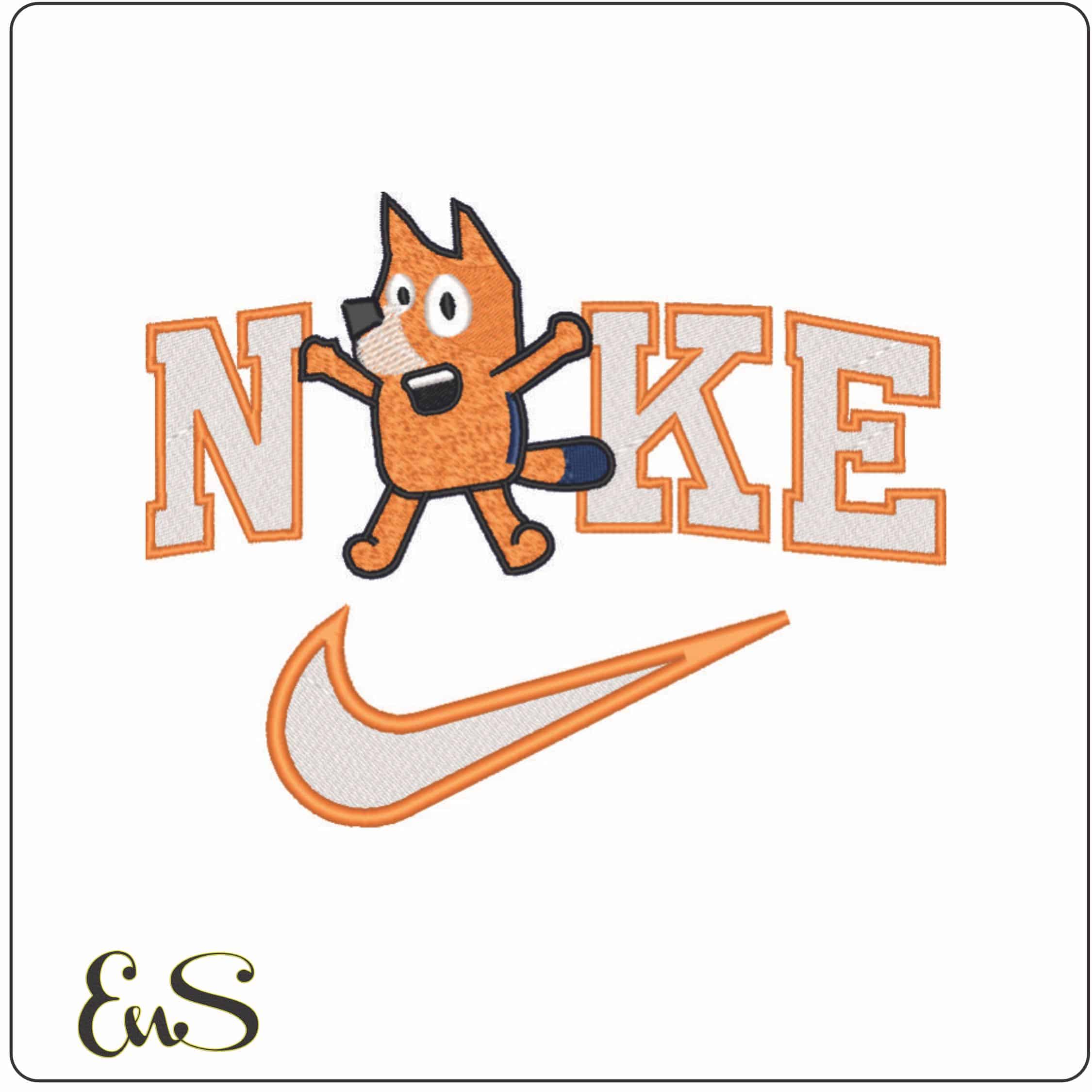 Nike Bingo Bluey-Elegant embroidery design file - instant download