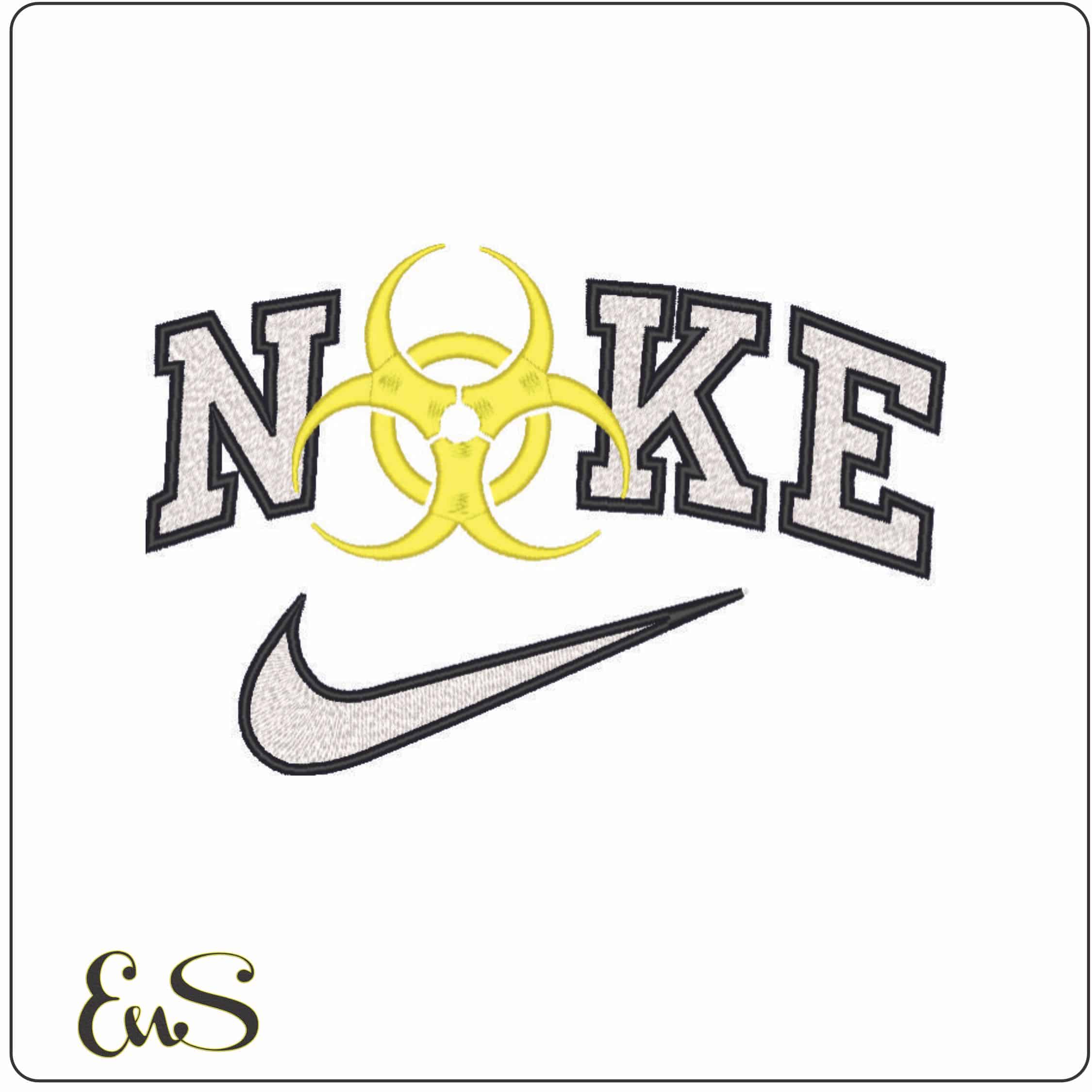 Nike Bio Hazard-Elegant embroidery design file - instant download