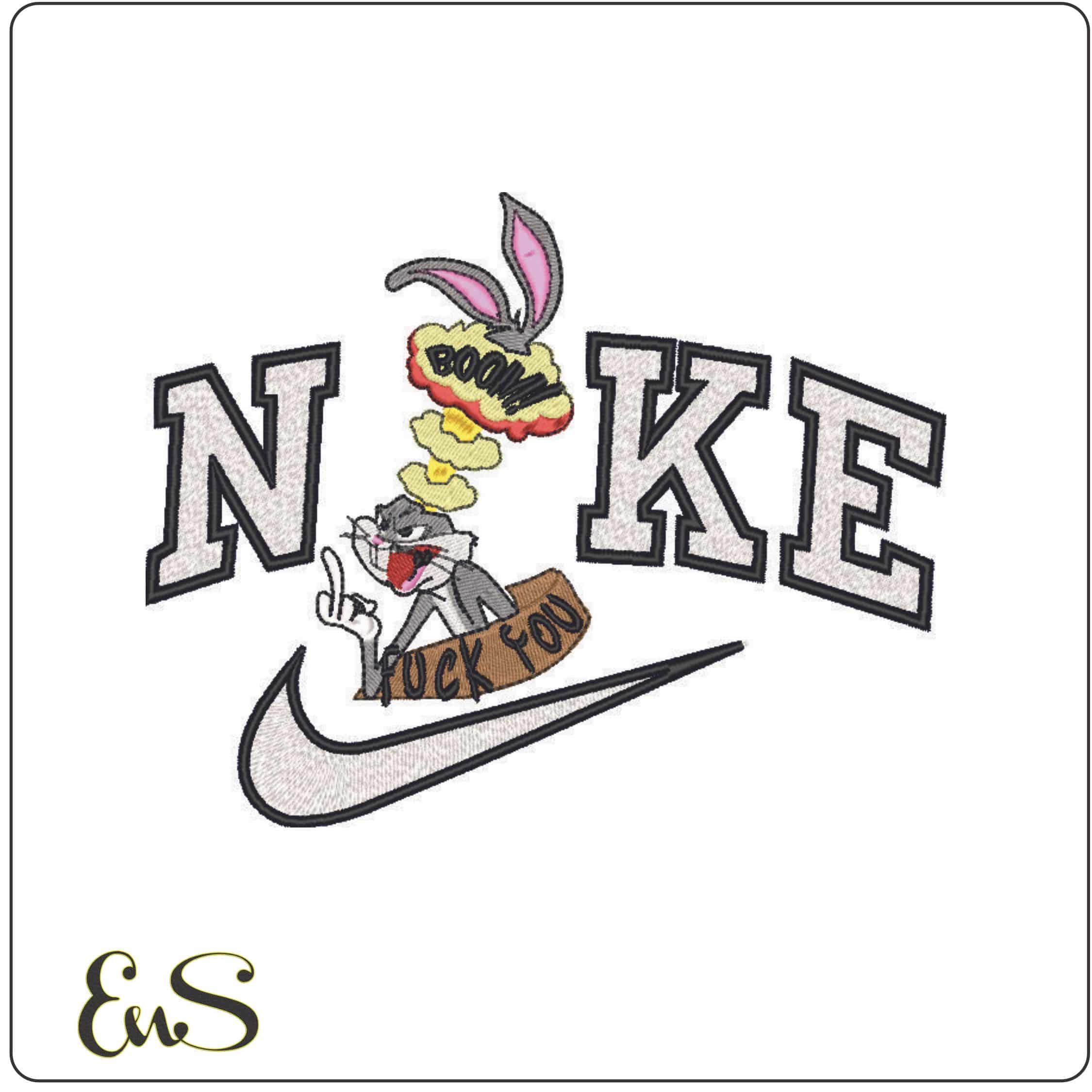 Nike Buggs Head Explode FU - Looney Tunes-Elegant embroidery design file - instant download