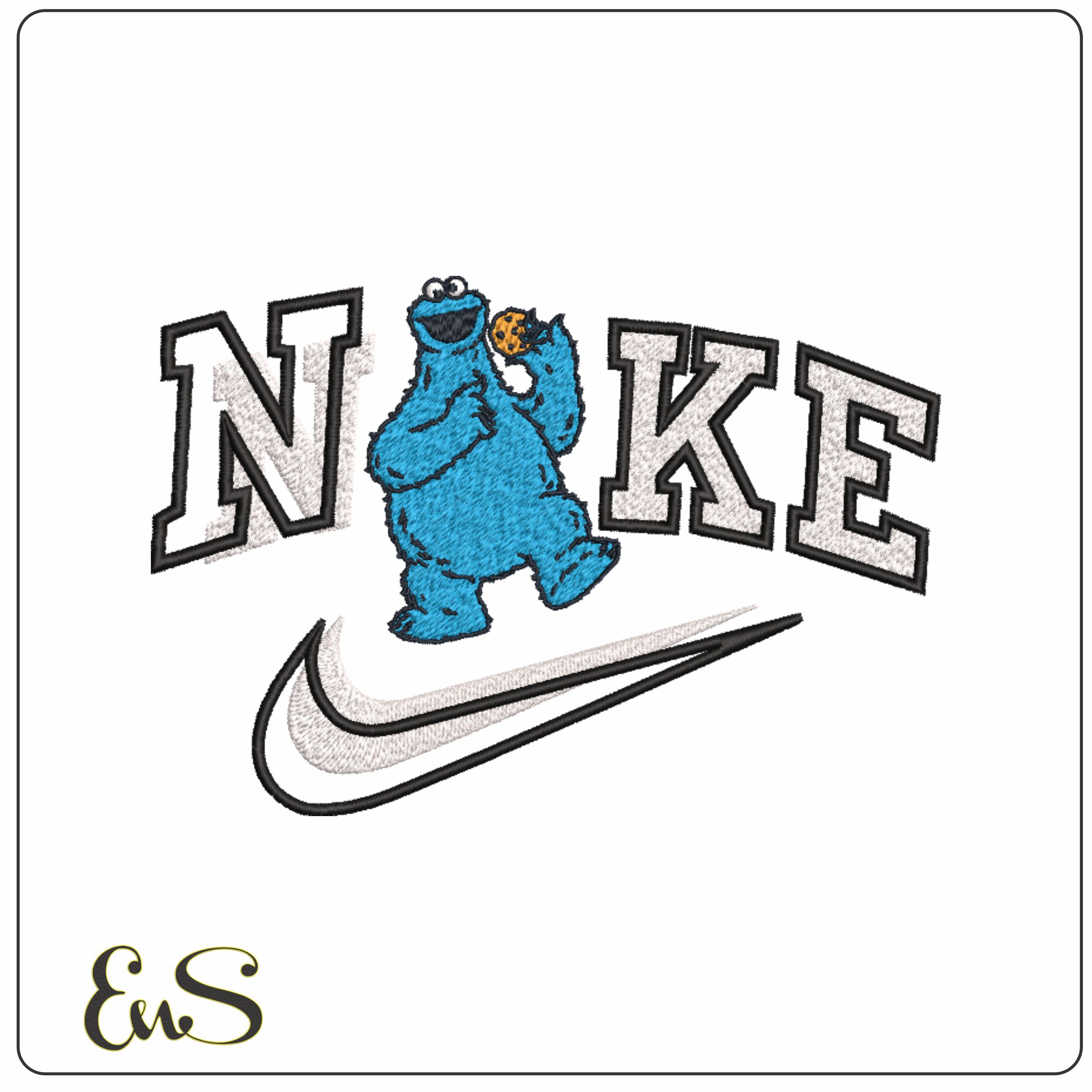 Nike Cookie Monster-Elegant embroidery design file - instant download