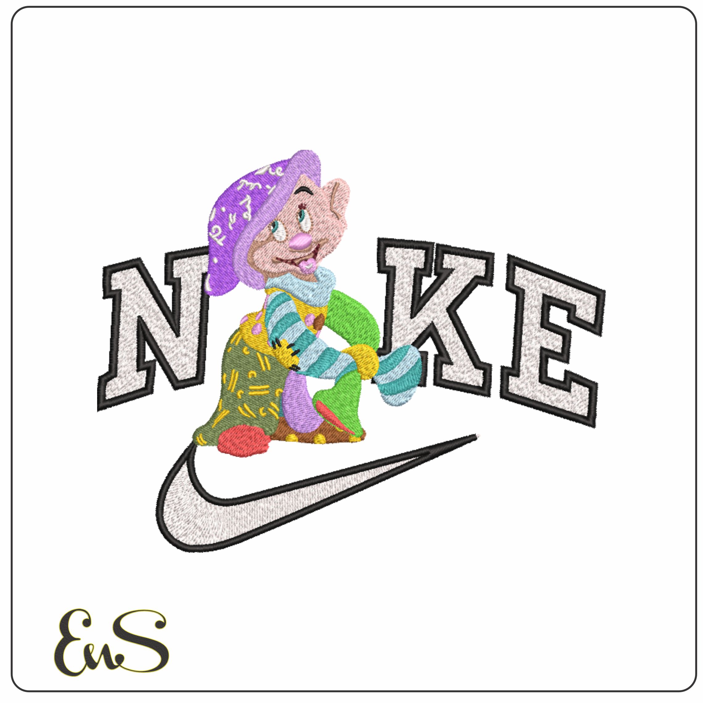 Nike Dopey Dressed up - Snow White-Elegant embroidery design file - instant download