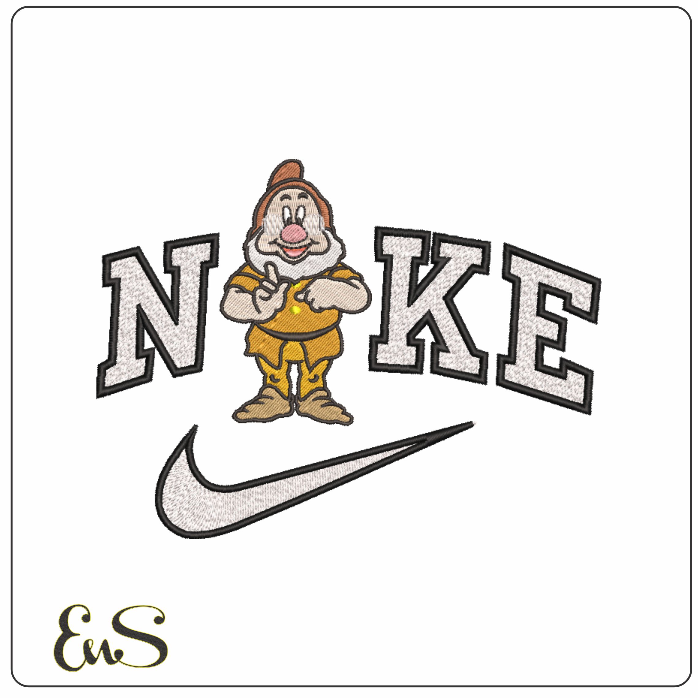 Nike Dwarf Doc Snow White - Disney-Elegant embroidery design file - instant download