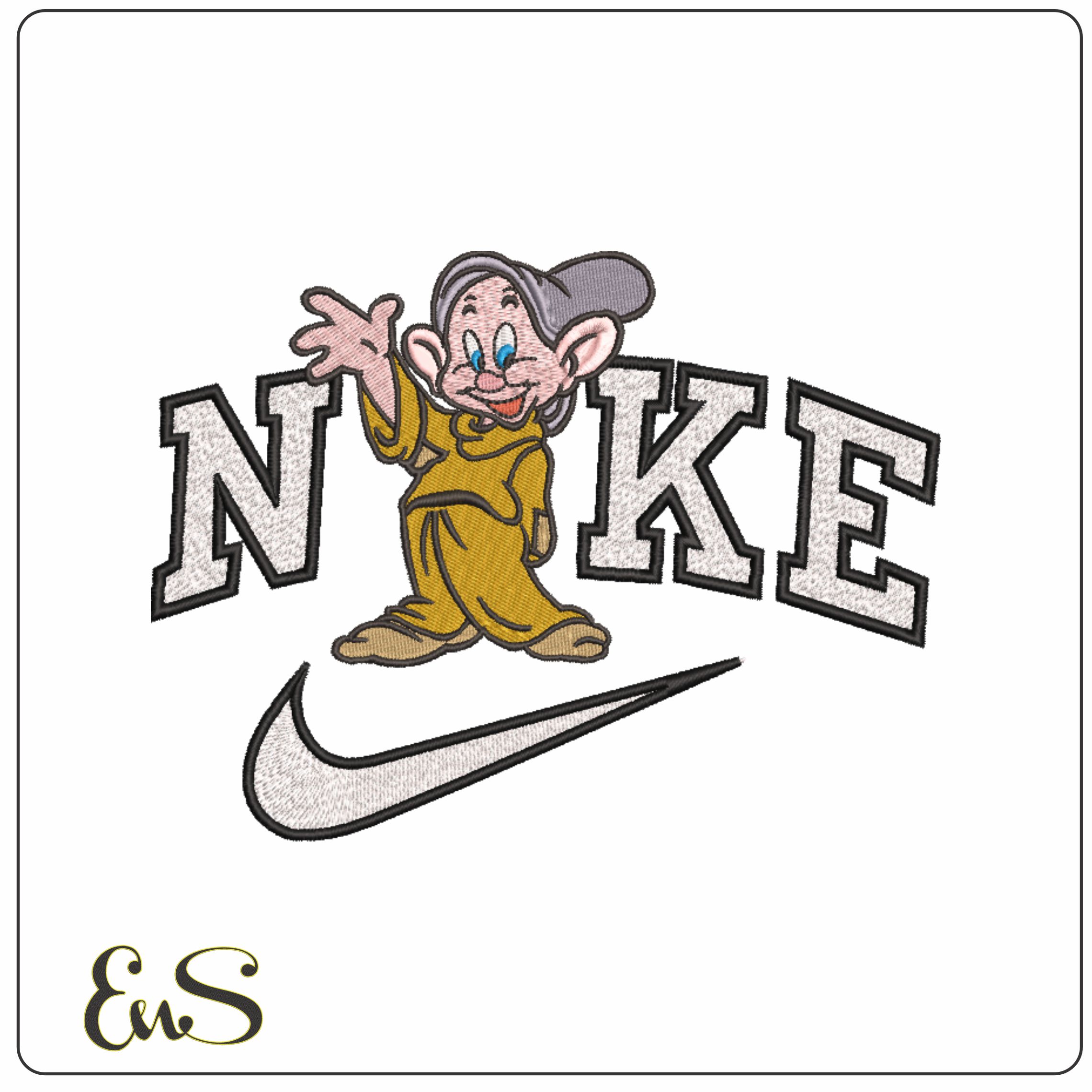 Nike Dwarf Dopey Snow White - Disney-Elegant embroidery design file - instant download
