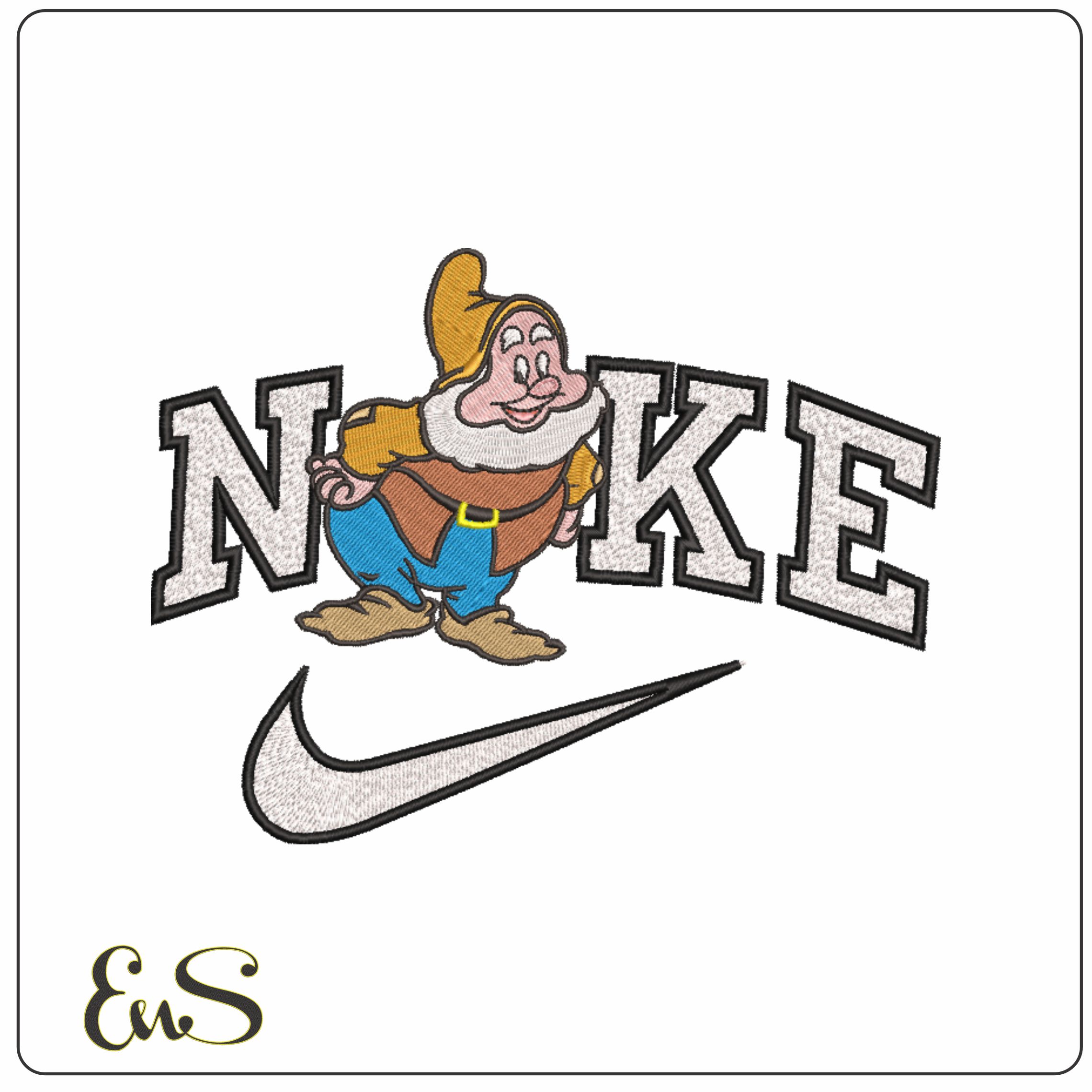 Nike Dwarf Happy Snow White - Disney-Elegant embroidery design file - instant download