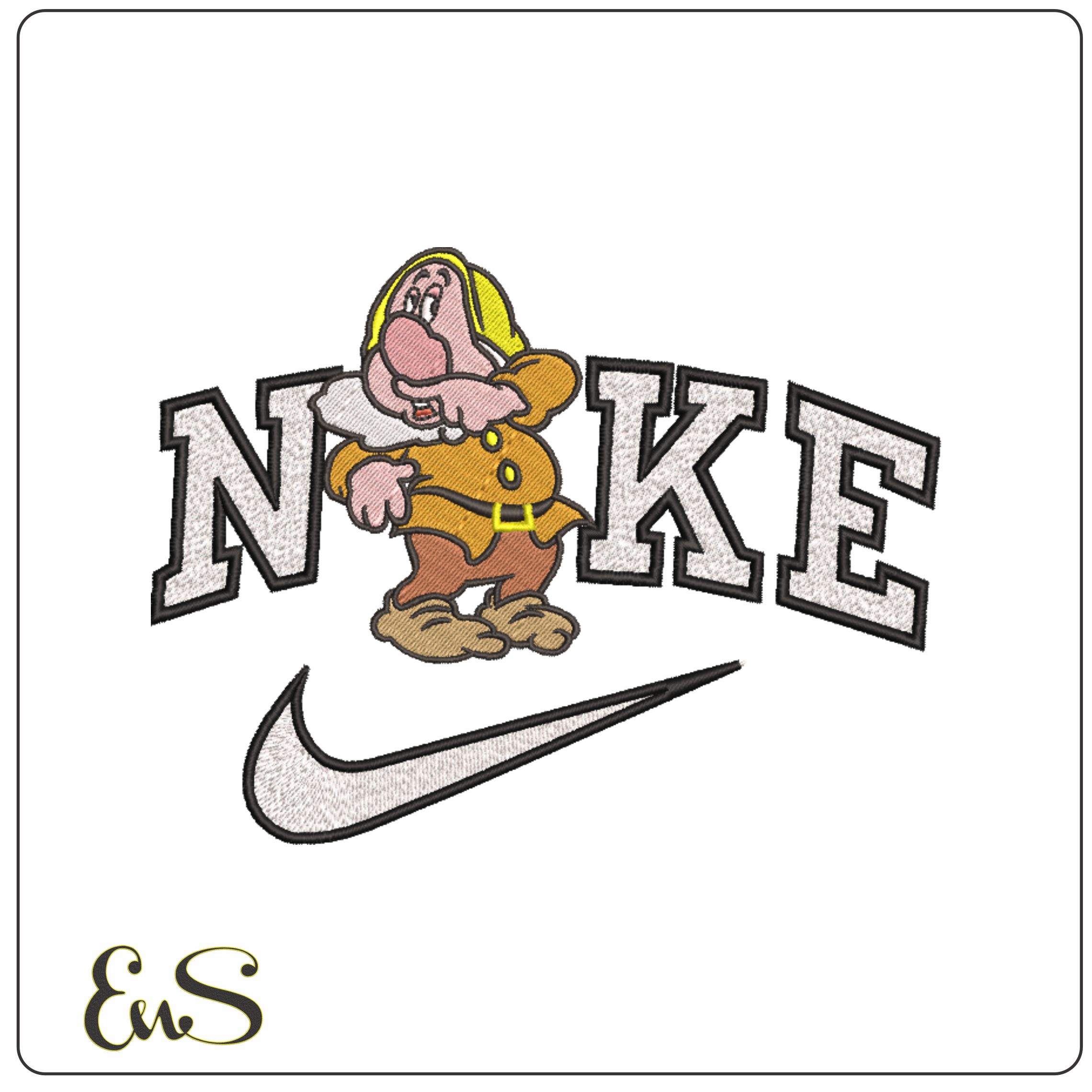 Nike Dwarf Sneezy Snow White - Disney-Elegant embroidery design file - instant download
