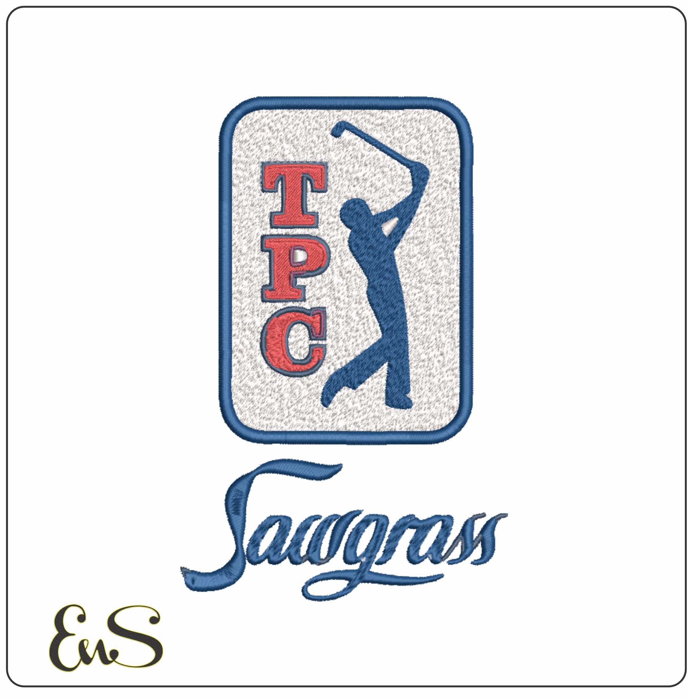 TPC Sawgrass - Home of the Players -Elegant embroidery design file - instant download